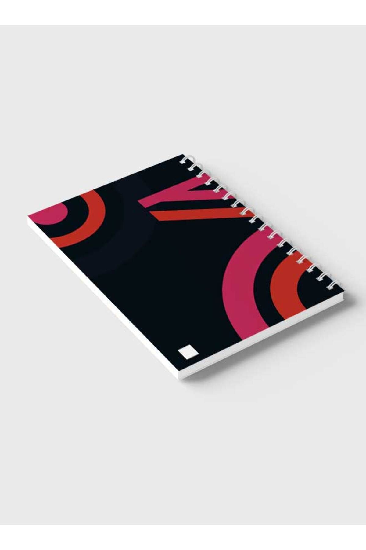 LOWHA-Spiral Notebook with Front and Back Hard Covers Featuring Modern Colored Shapes Design 6