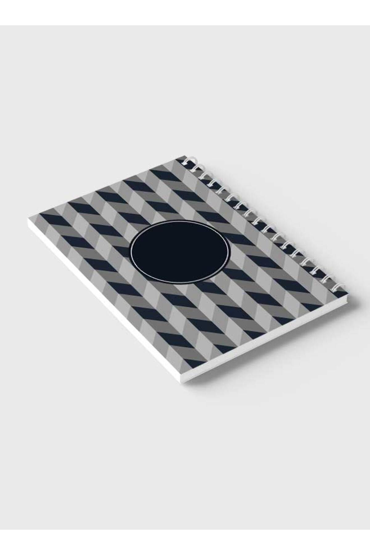 LOWHA-Spiral Notebook with Front and Back Hard Covers Featuring Polygonal Style Design 6