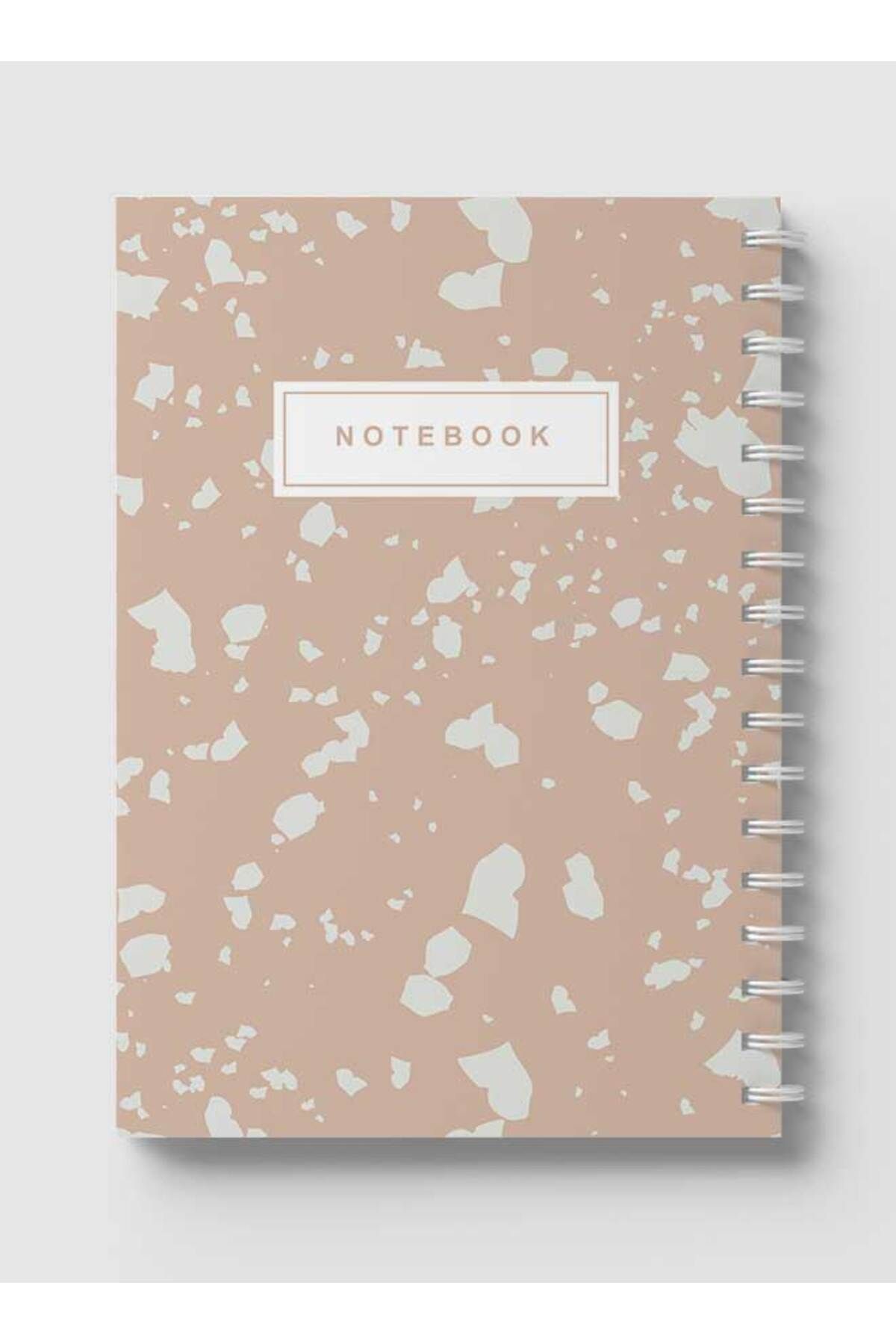 LOWHA-Spiral Notebook with Front and Back Hard Covers Featuring Terrazzo Style Design 5