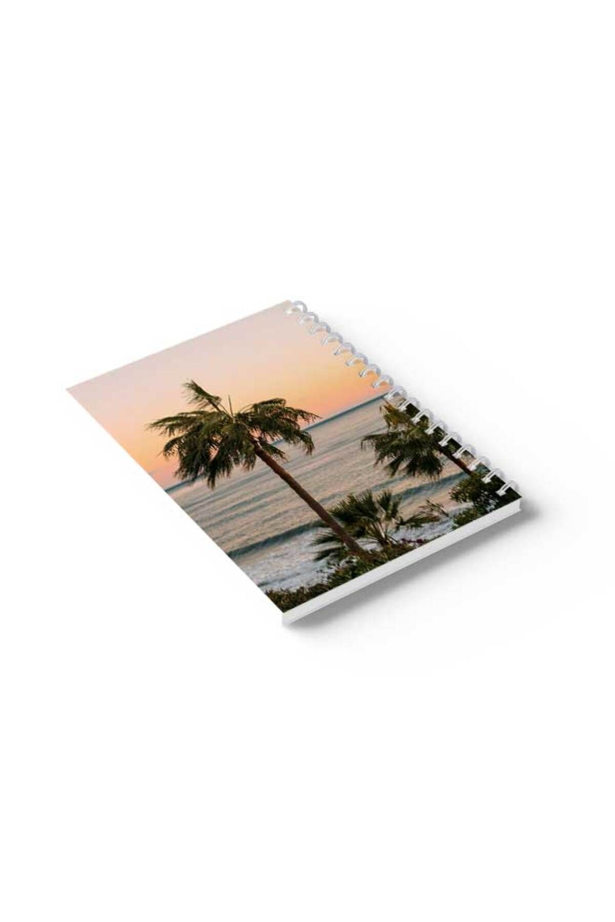 LOWHA-Spiral Notebook with Front and Back Hard Covers Featuring Palm Beach Design 6