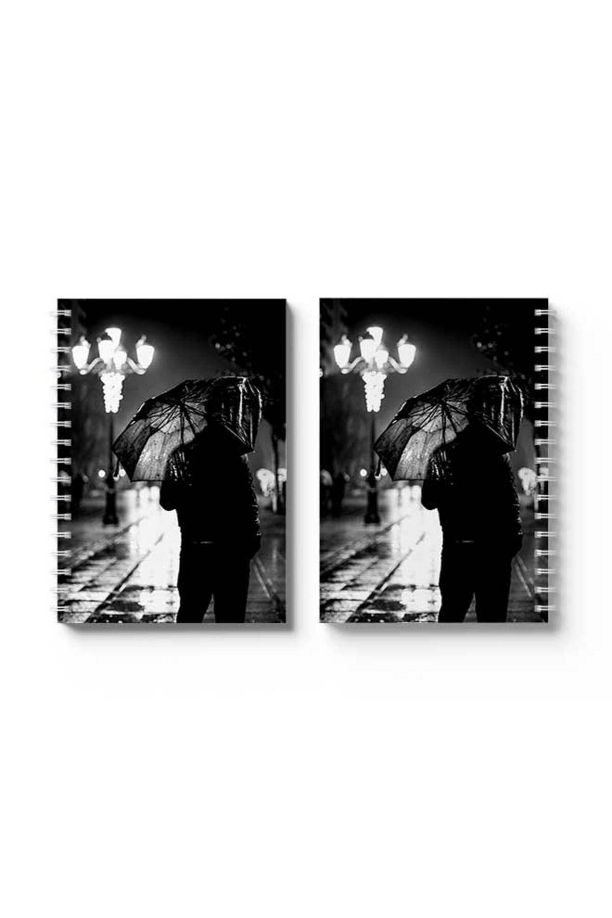 LOWHA-Spiral Notebook with Front and Back Hard Covers Featuring Alone Design 4