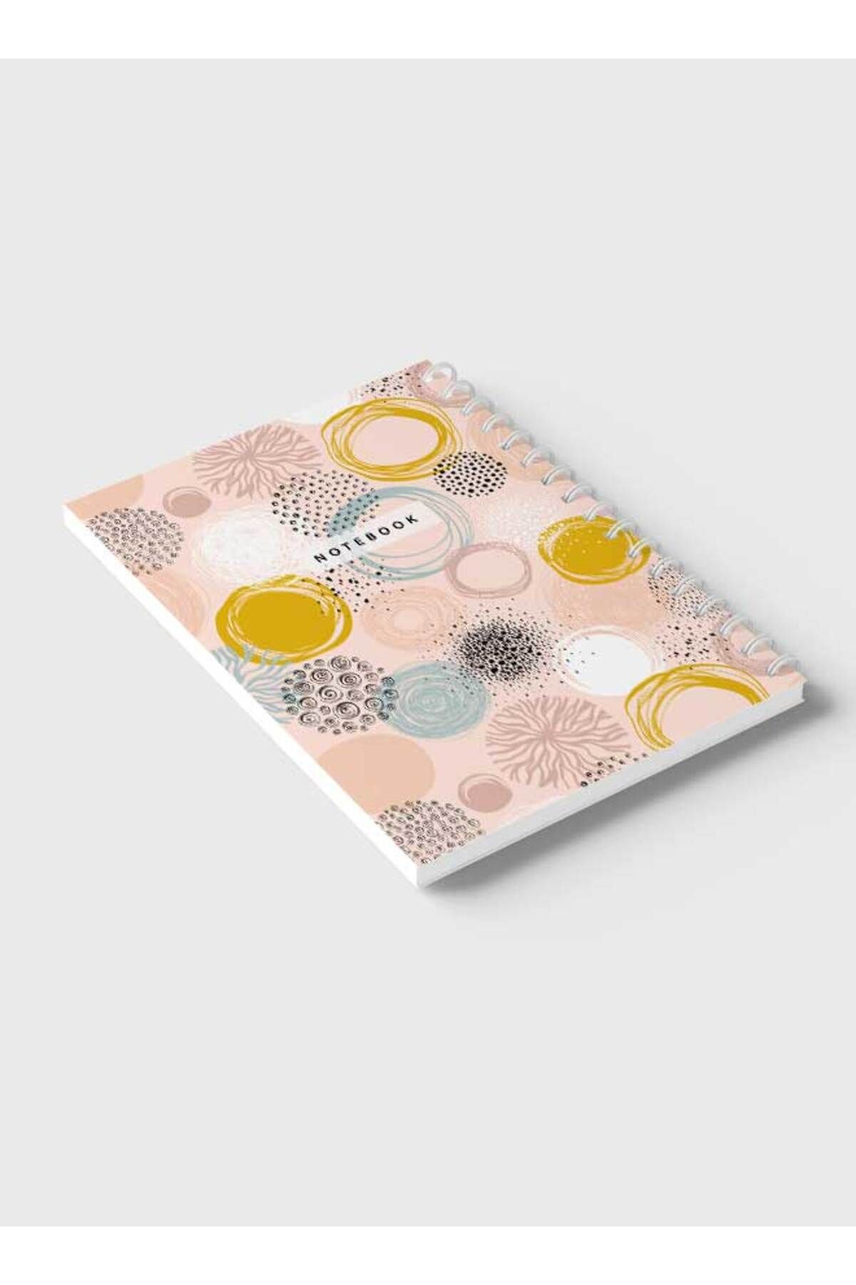 LOWHA-Spiral Notebook with Front and Back Hard Covers Featuring Abstract Shapes Design 6