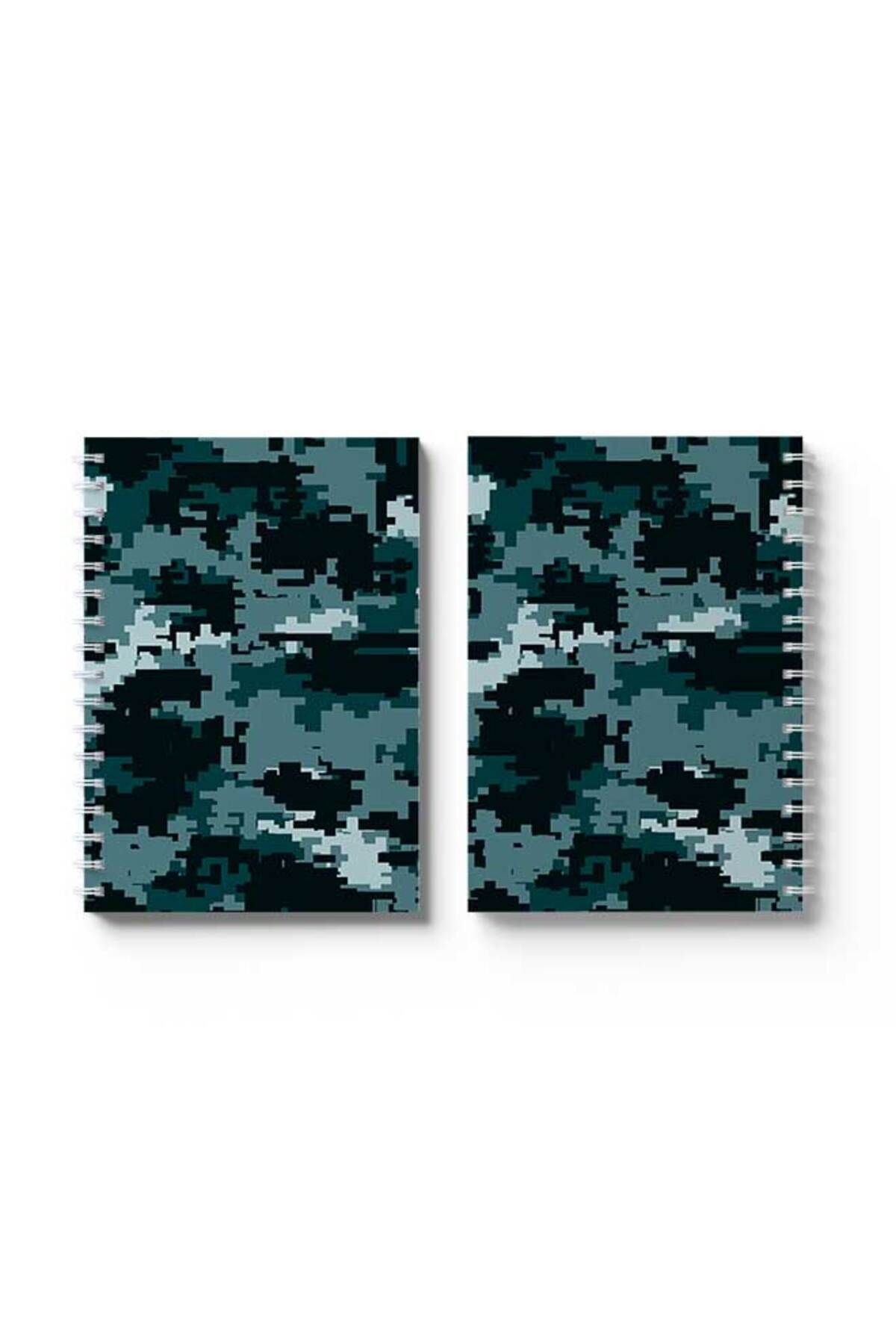 LOWHA-Spiral Notebook with Front and Back Hard Covers Featuring Pixel Design 4