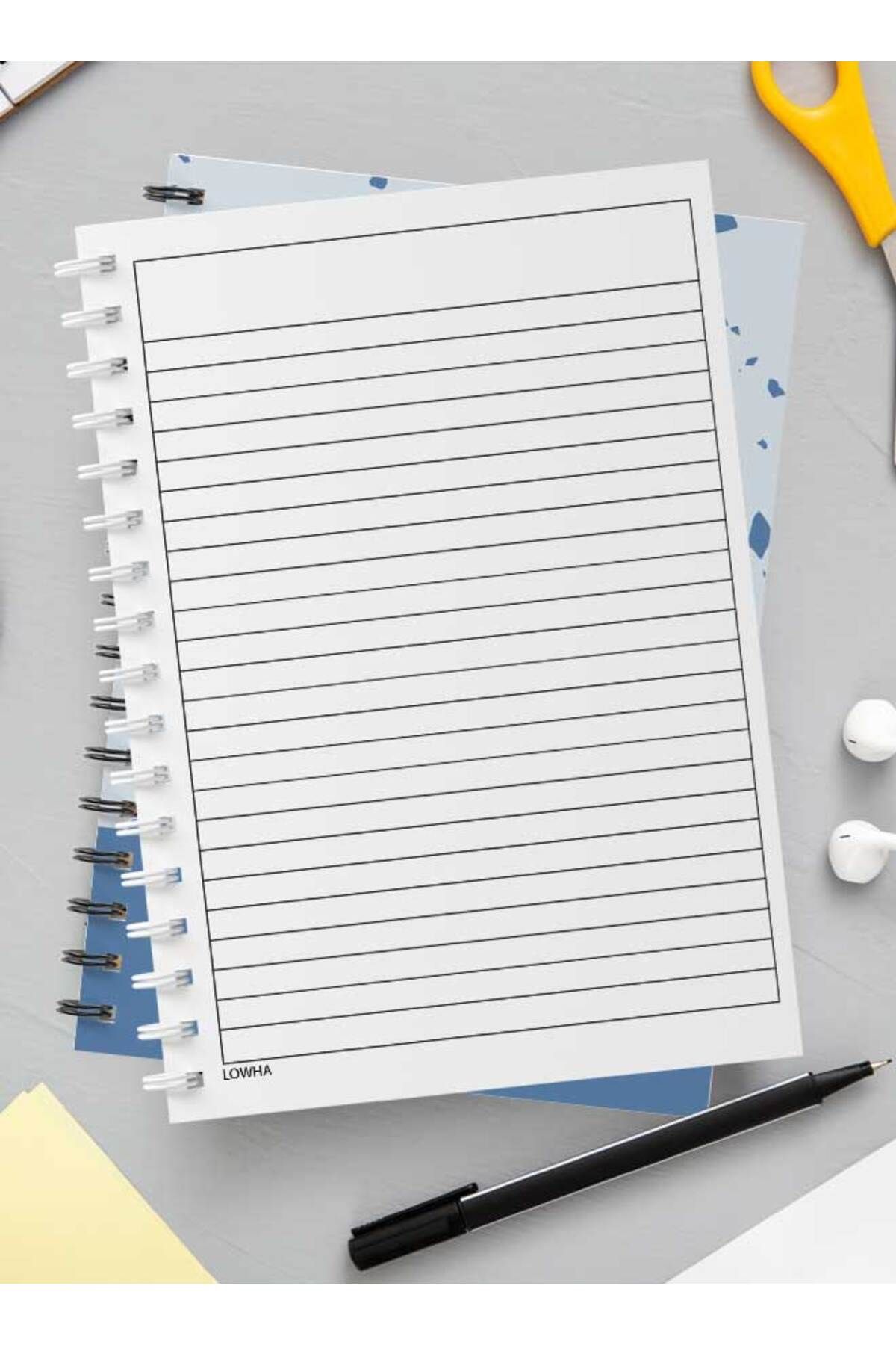 LOWHA-Spiral Notebook with Front and Back Hard Covers Featuring Terrazzo Style Design 3