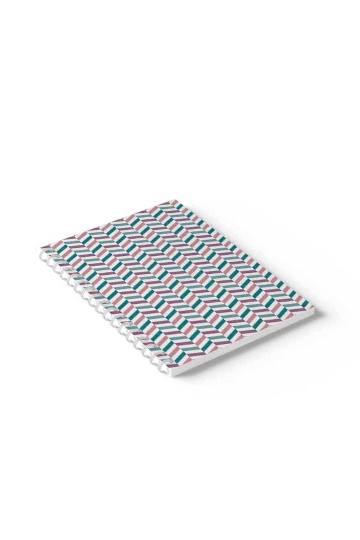 LOWHA-Spiral Notebook with Front and Back Hard Covers Featuring Colourful Shapes Design 2