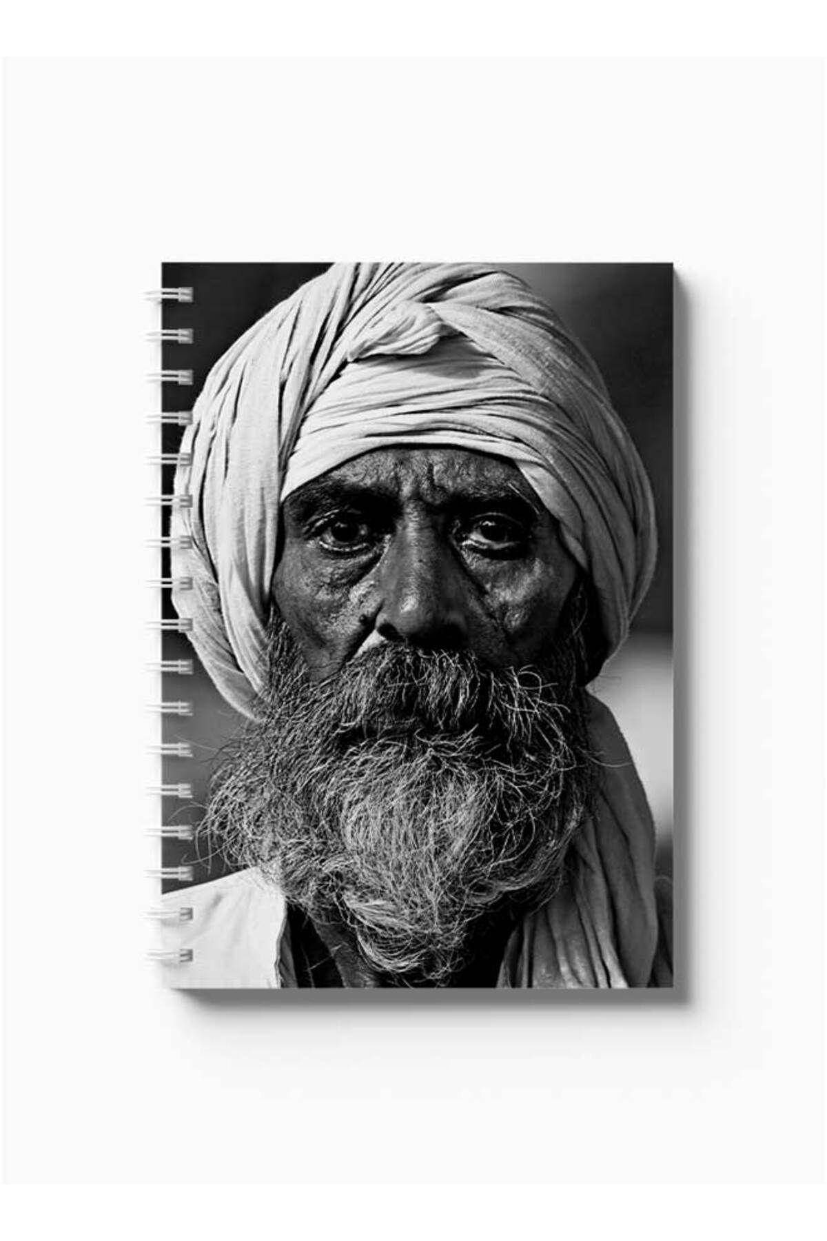 LOWHA-Spiral Notebook with Front and Back Hard Covers Featuring Wise Man Design 5