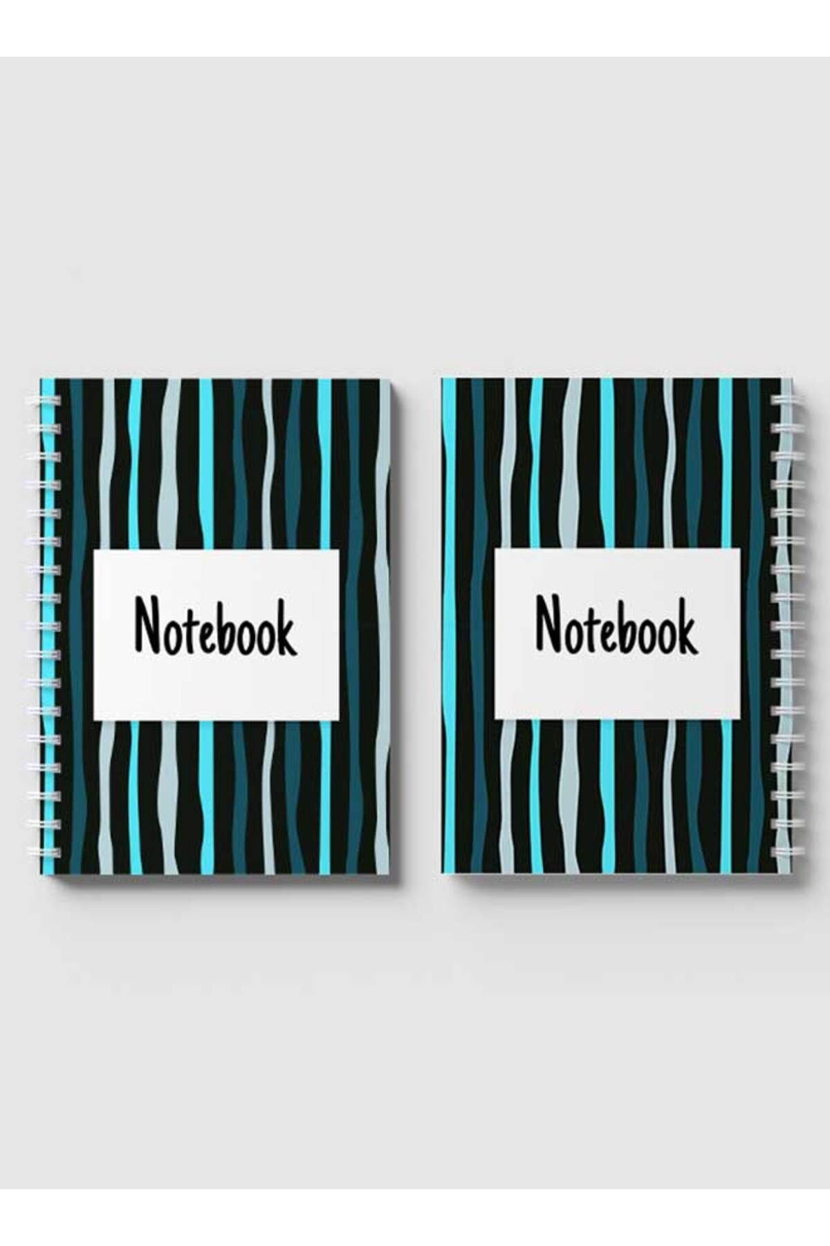 LOWHA-Spiral Notebook with Front and Back Hard Covers Featuring Colorful Striped Design 4