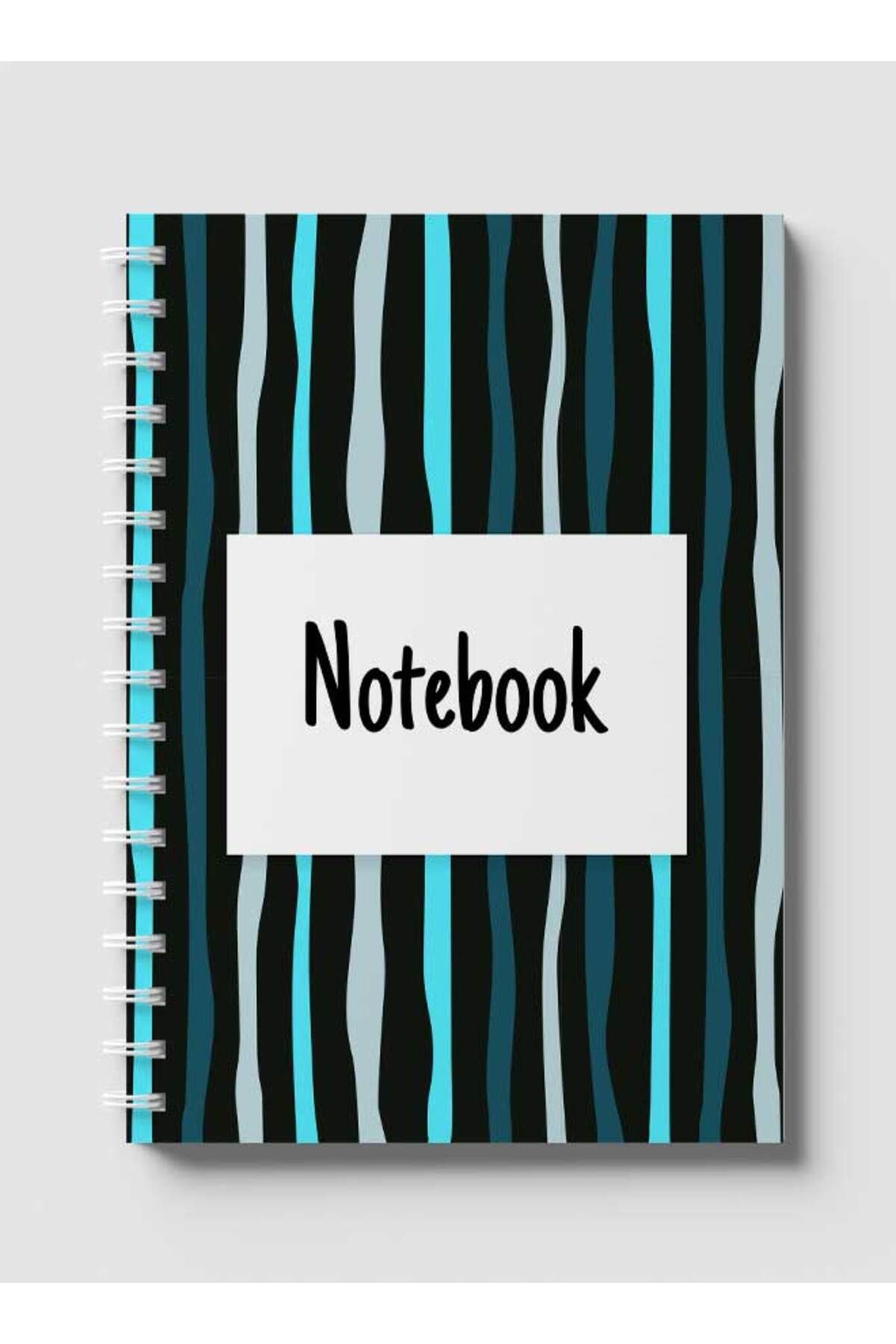 LOWHA-Spiral Notebook with Front and Back Hard Covers Featuring Colorful Striped Design 1
