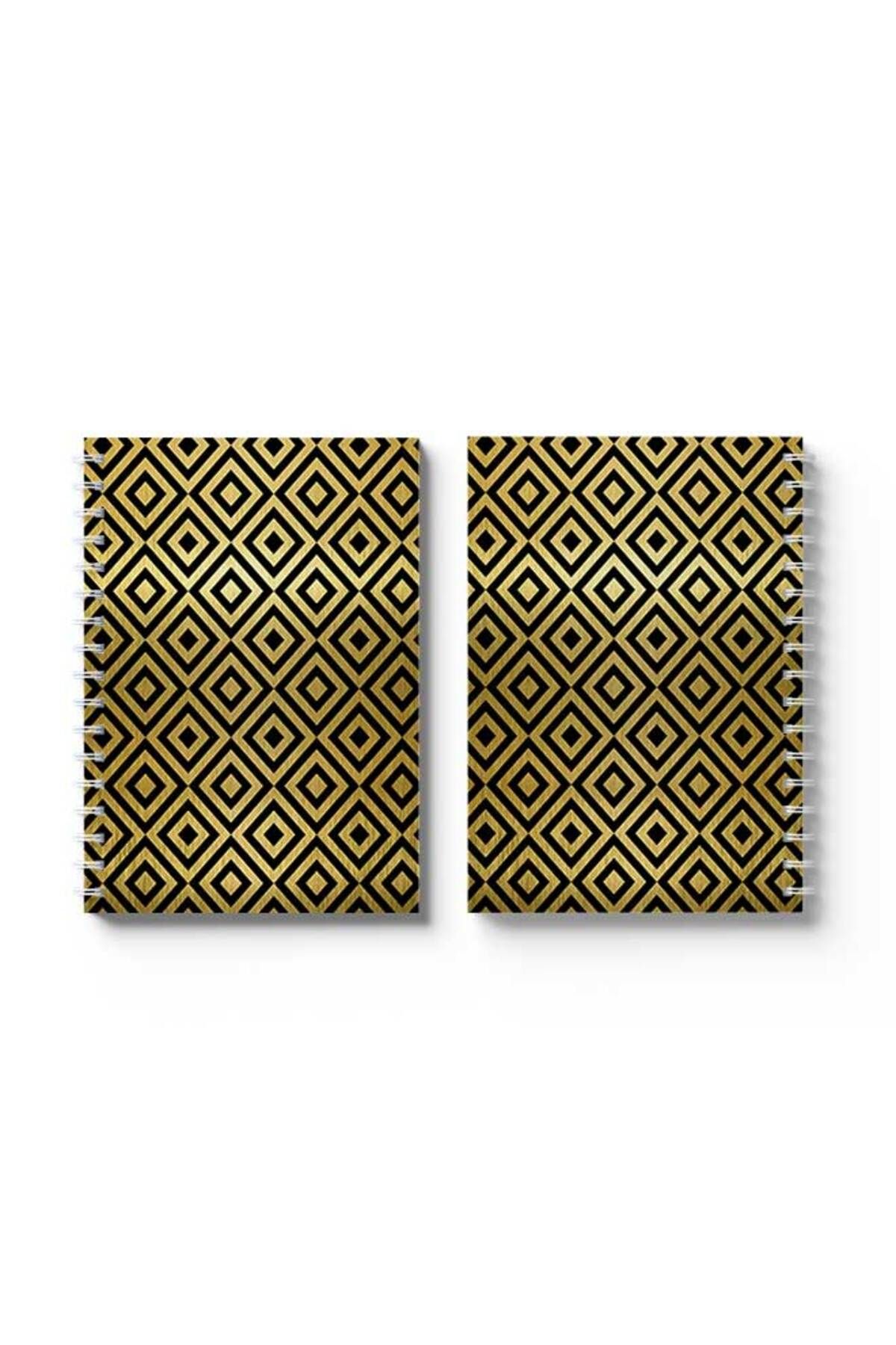 LOWHA-Spiral Notebook with Front and Back Hard Covers Featuring Shapes Design 4