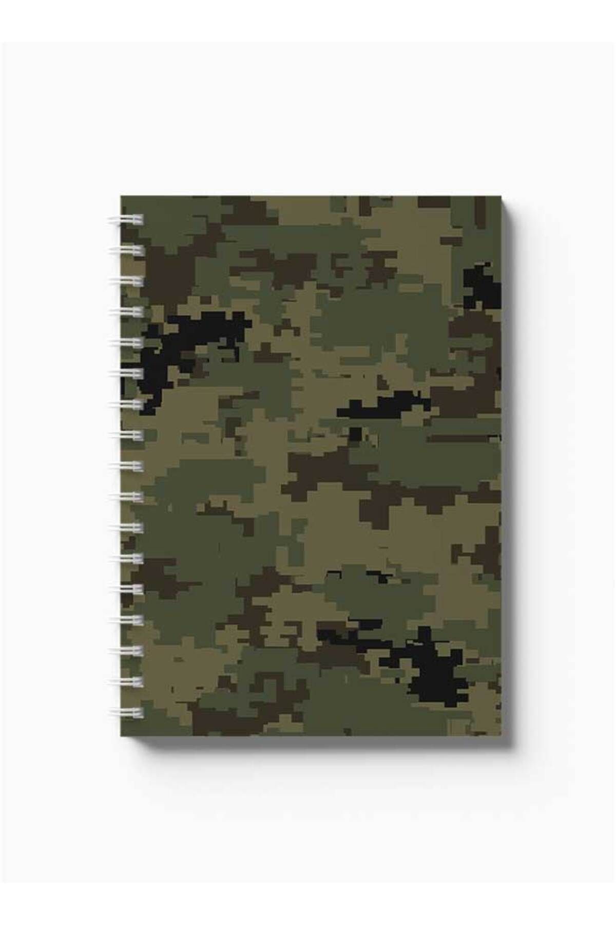 LOWHA-Spiral Notebook with Front and Back Hard Covers Featuring Pixel Design 5