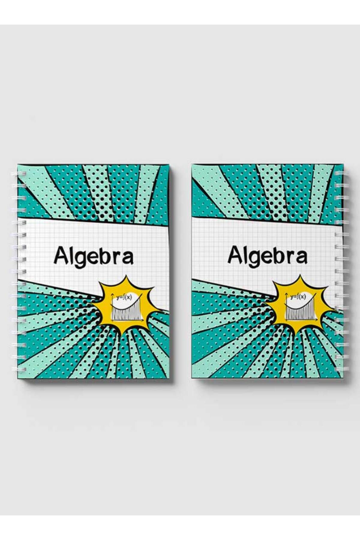 LOWHA-Spiral Notebook with Front and Back Hard Covers Featuring Algebra Dots Design 4
