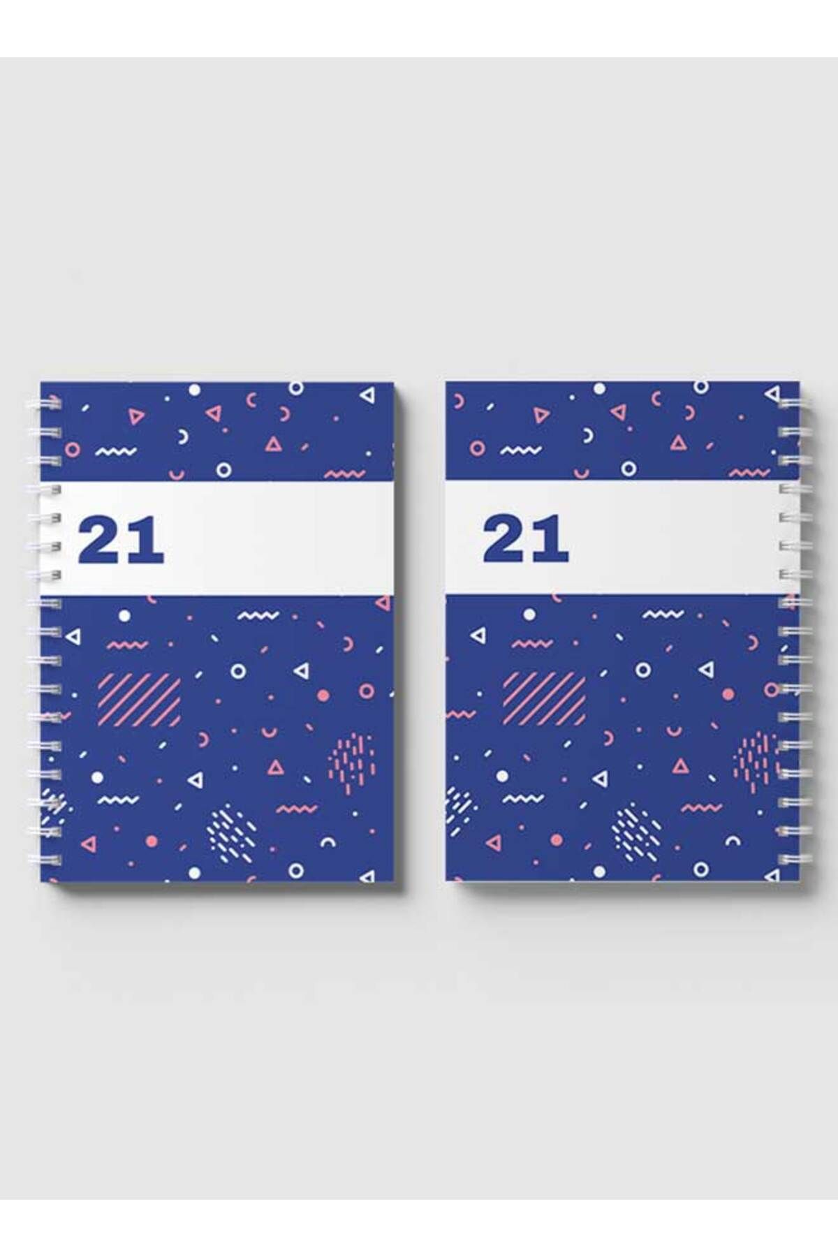 LOWHA-Spiral Notebook with Front and Back Hard Covers Featuring Modern Mix Shapes Design 4