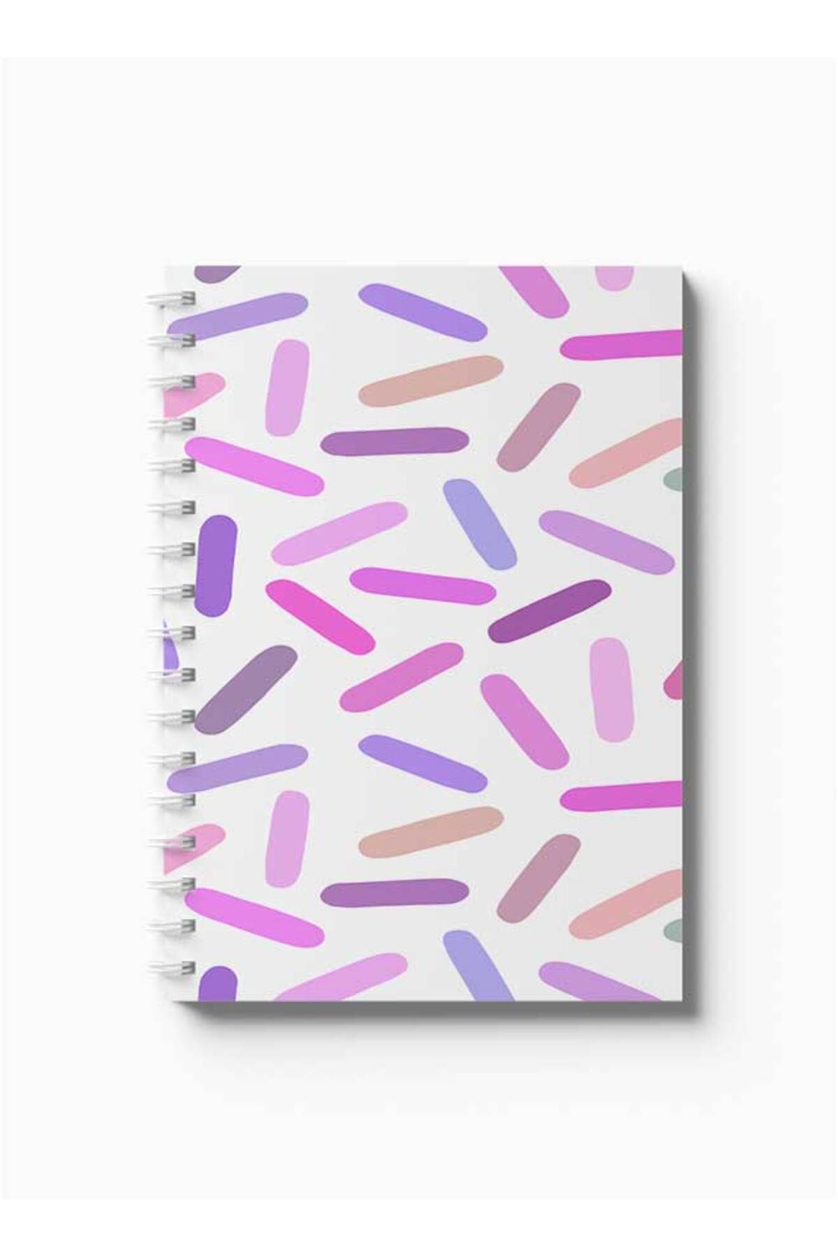 LOWHA-Spiral Notebook with Front and Back Hard Covers Featuring Colourful Shapes Design 5
