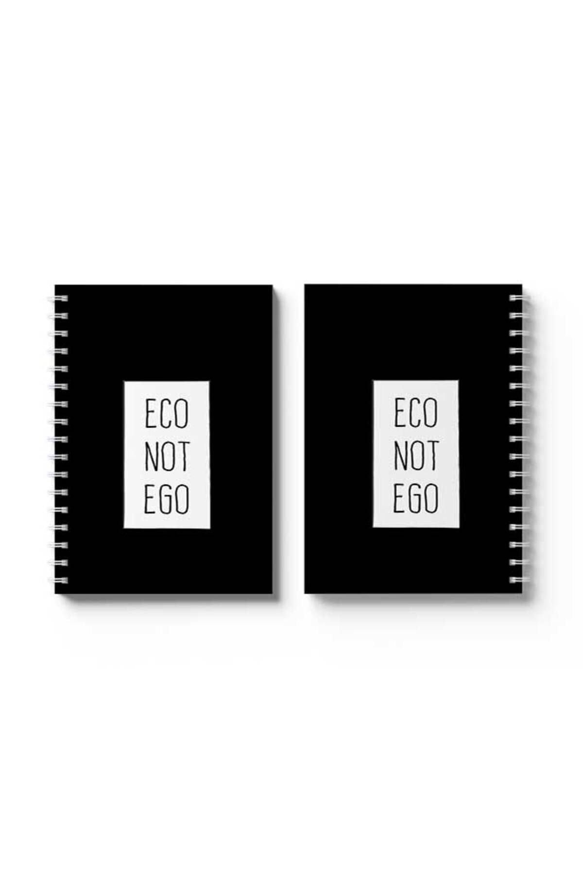 LOWHA-Spiral Notebook with Front and Back Hard Covers Featuring Eco Not Ego Design 4