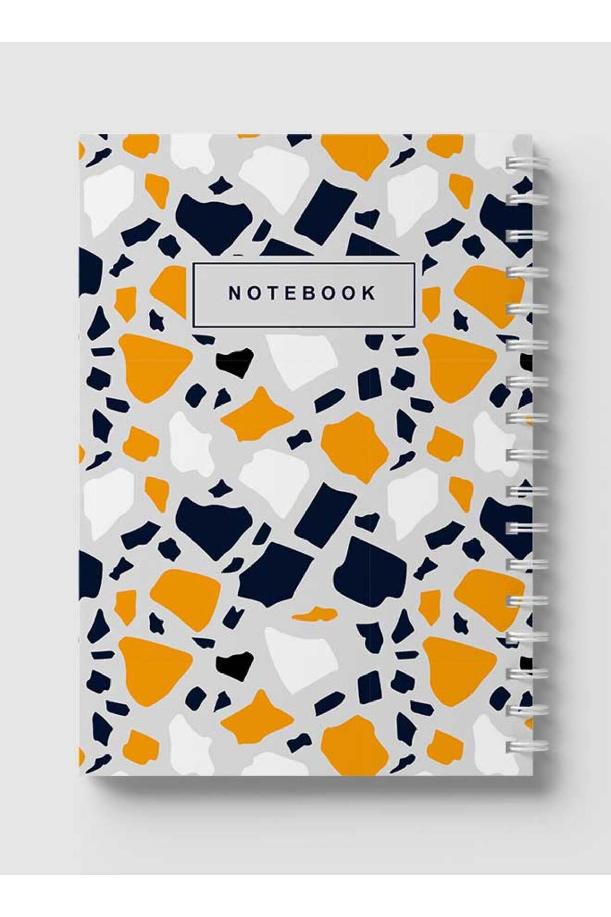 LOWHA-Spiral Notebook with Front and Back Hard Covers Featuring Terrazzo Style Design 5