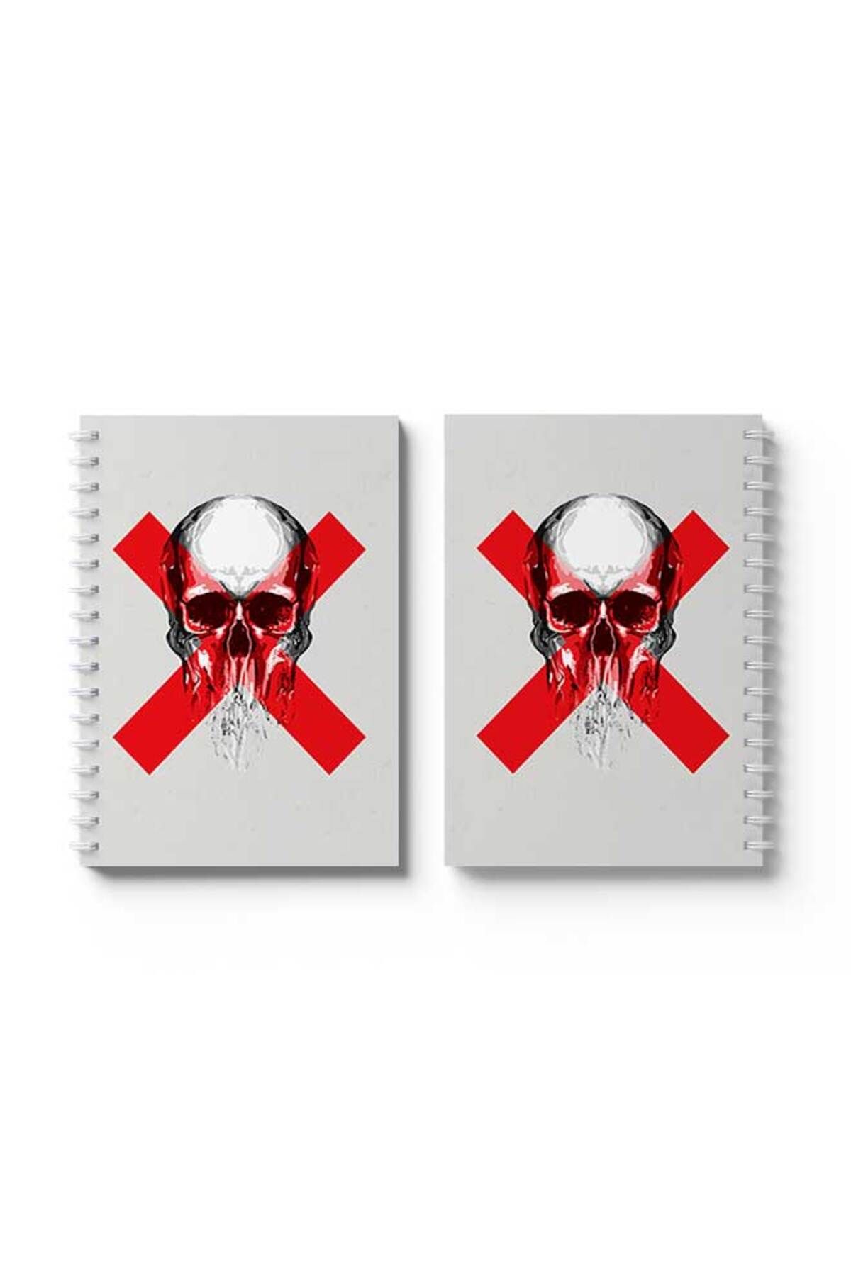 LOWHA-Spiral Notebook with Front and Back Hard Covers Featuring Danger Design 4