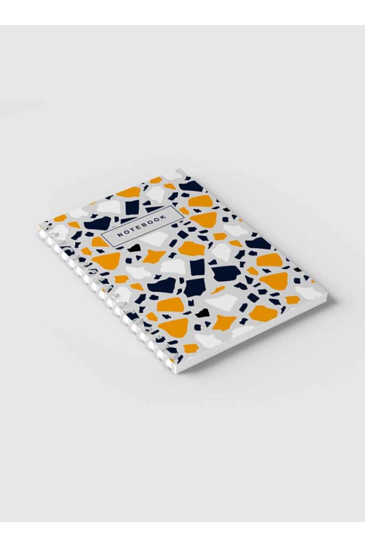 LOWHA-Spiral Notebook with Front and Back Hard Covers Featuring Terrazzo Style Design 2