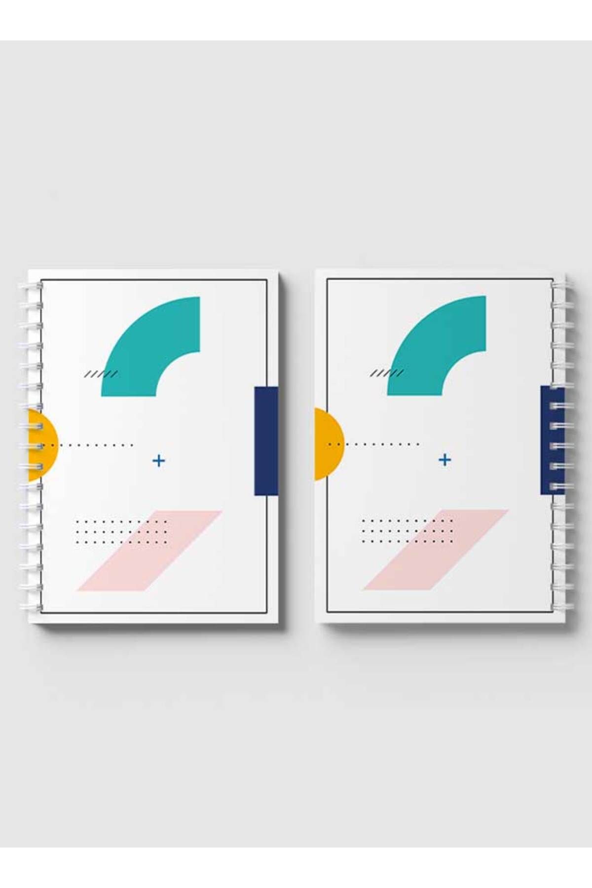 LOWHA-Spiral Notebook with Front and Back Hard Covers Featuring Geometric Design 4