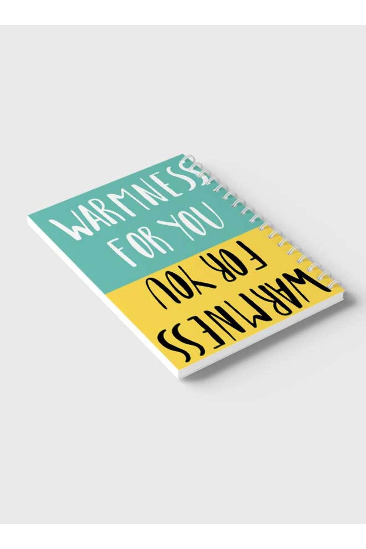 LOWHA-Spiral Notebook with Front and Back Hard Covers Featuring Warmness for You Text Design 6