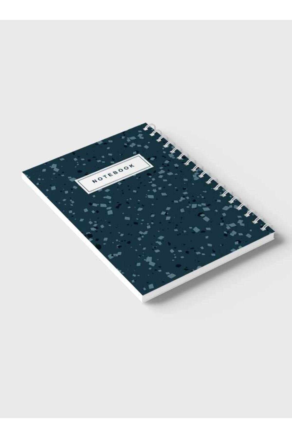 LOWHA-Spiral Notebook with Front and Back Hard Covers Featuring Terrazzo Abstract Design 6