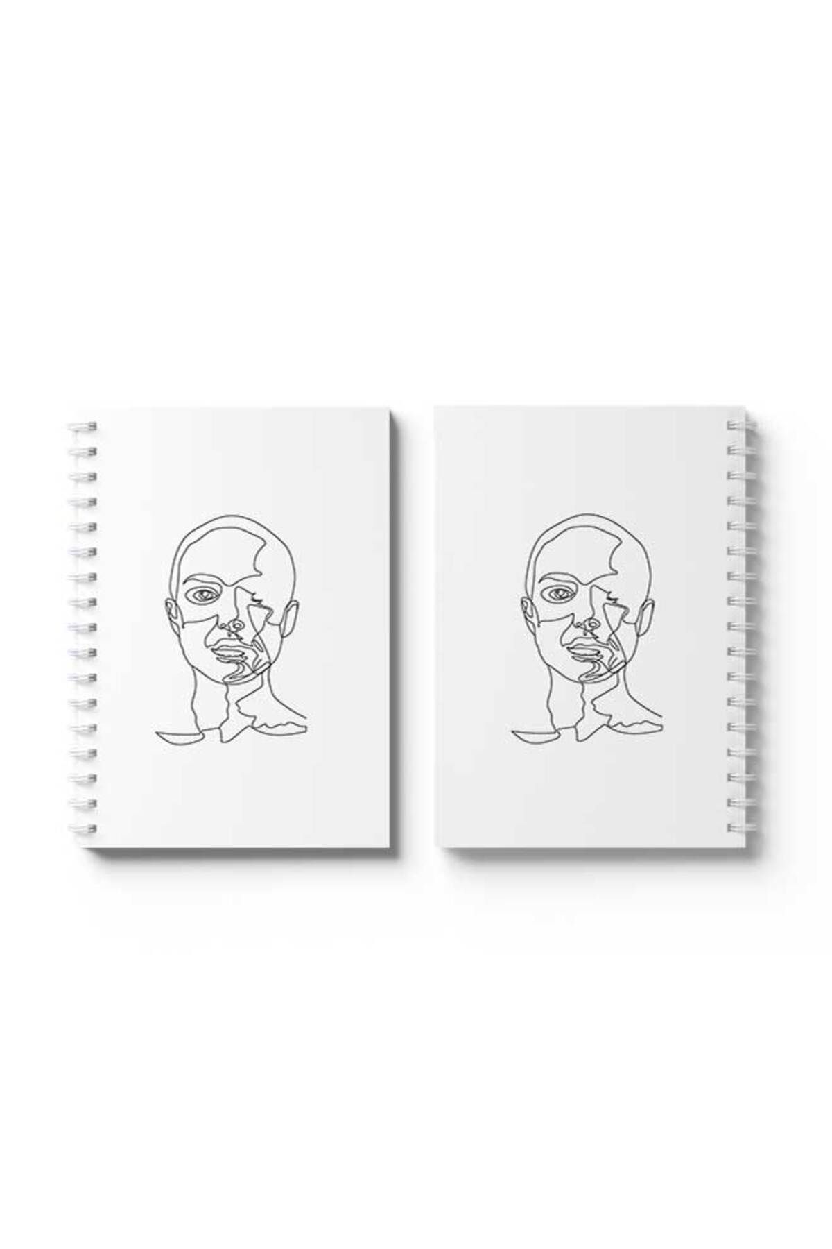 LOWHA-Spiral Notebook with Front and Back Hard Covers Featuring Man Design 4