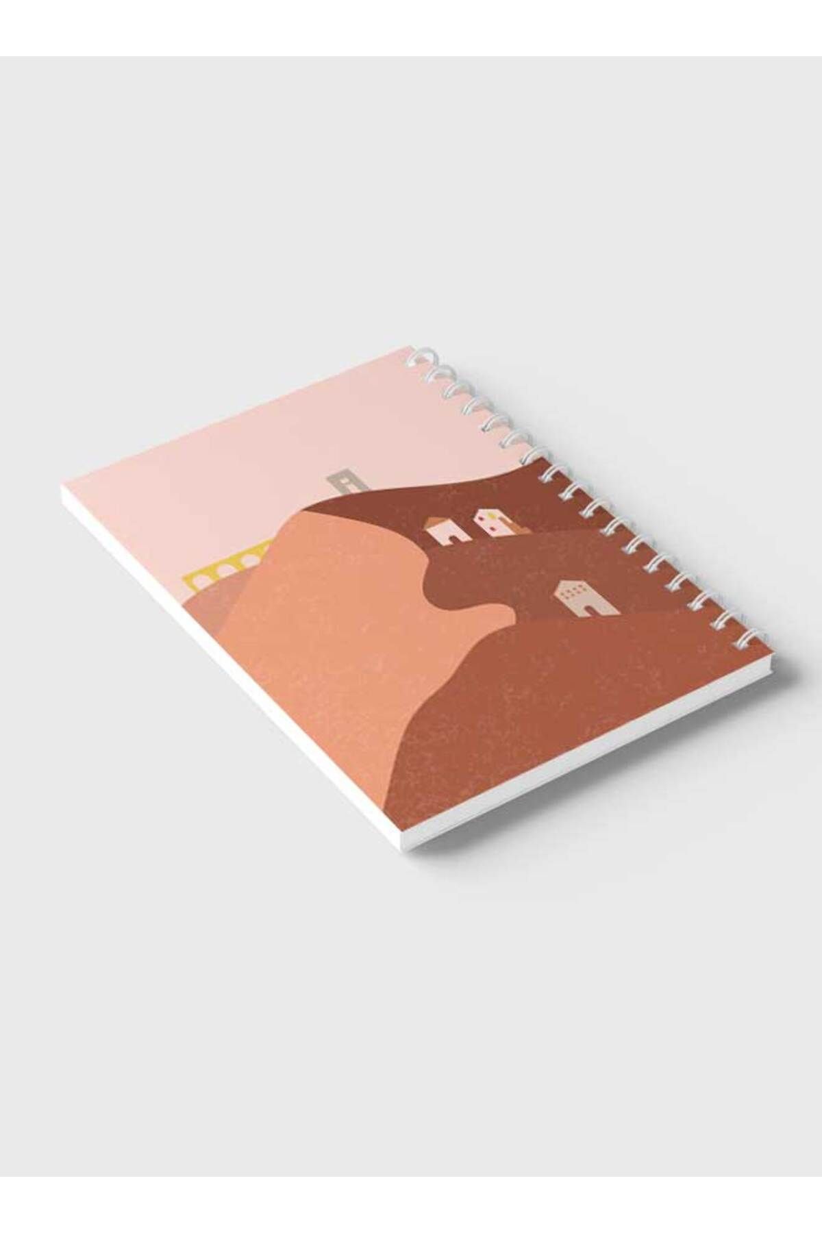 LOWHA-Spiral Notebook with Front and Back Hard Covers Featuring Minimalist Dune Design 6
