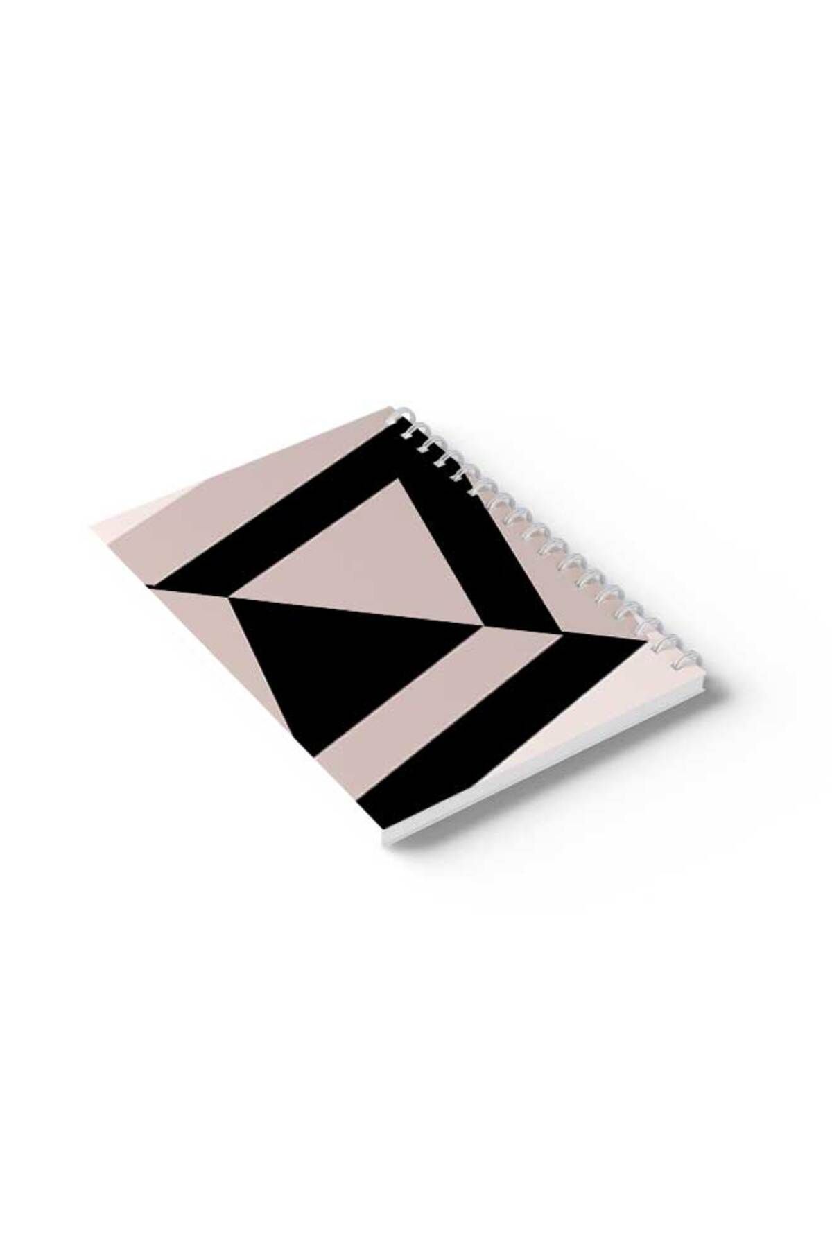 LOWHA-Spiral Notebook with Front and Back Hard Covers Featuring Black Triangle Design 6