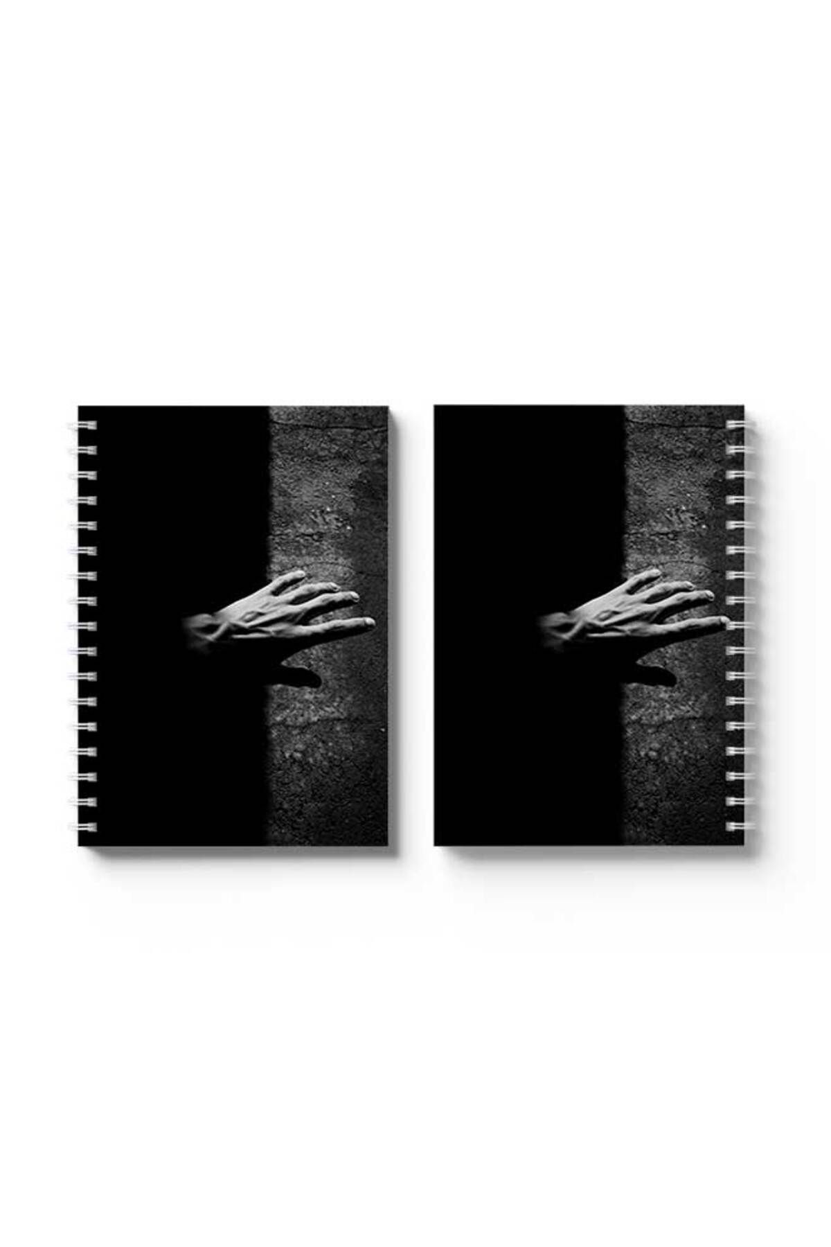 LOWHA-Spiral Notebook with Front and Back Hard Covers Featuring Hand Design 4