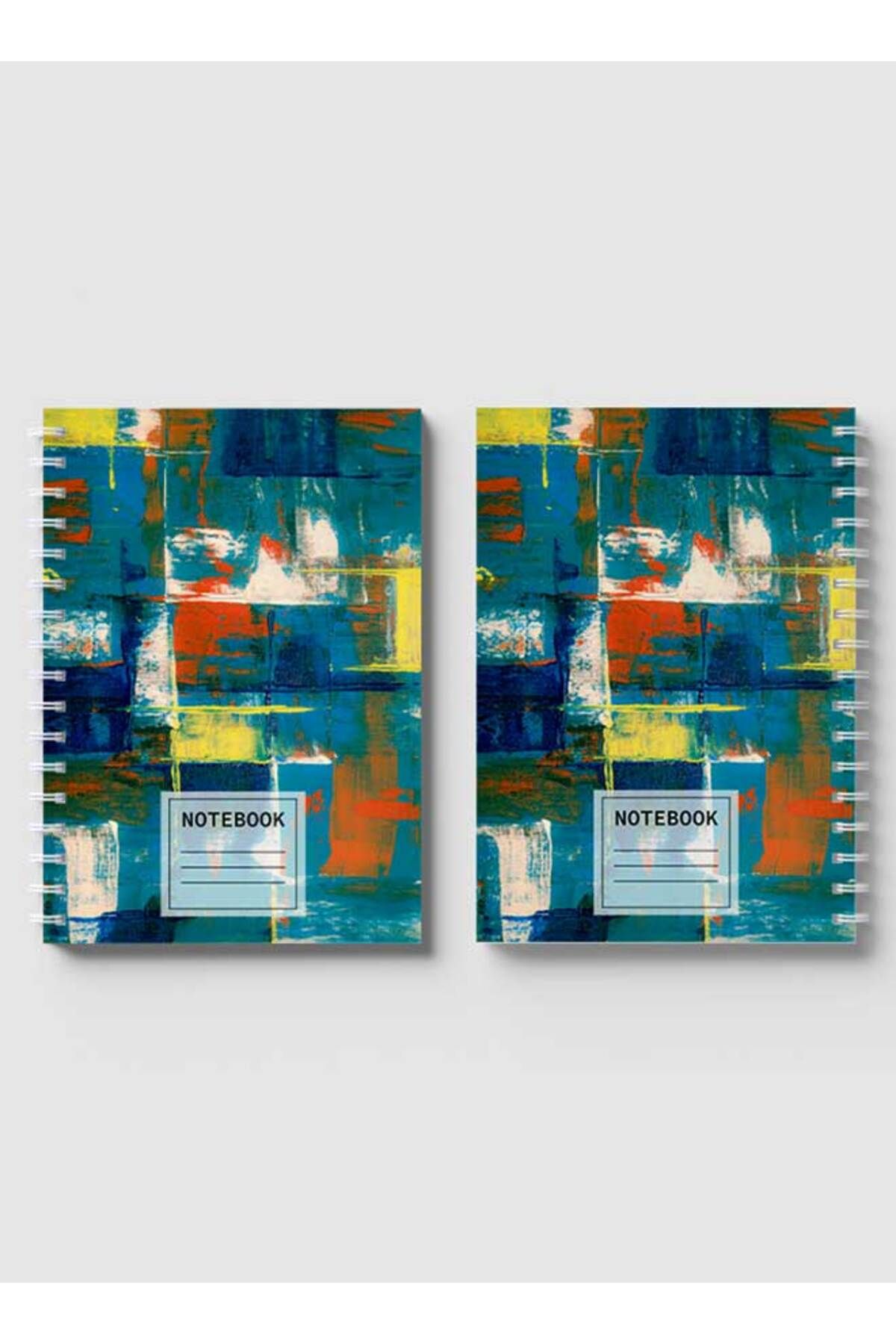LOWHA-Spiral Notebook with Front and Back Hard Covers Featuring Mixed Hand Paint Design 4