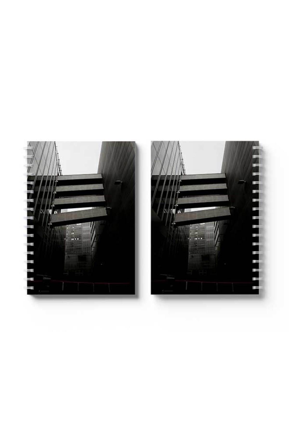 LOWHA-Spiral Notebook with Front and Back Hard Covers Featuring Aisles Design 4