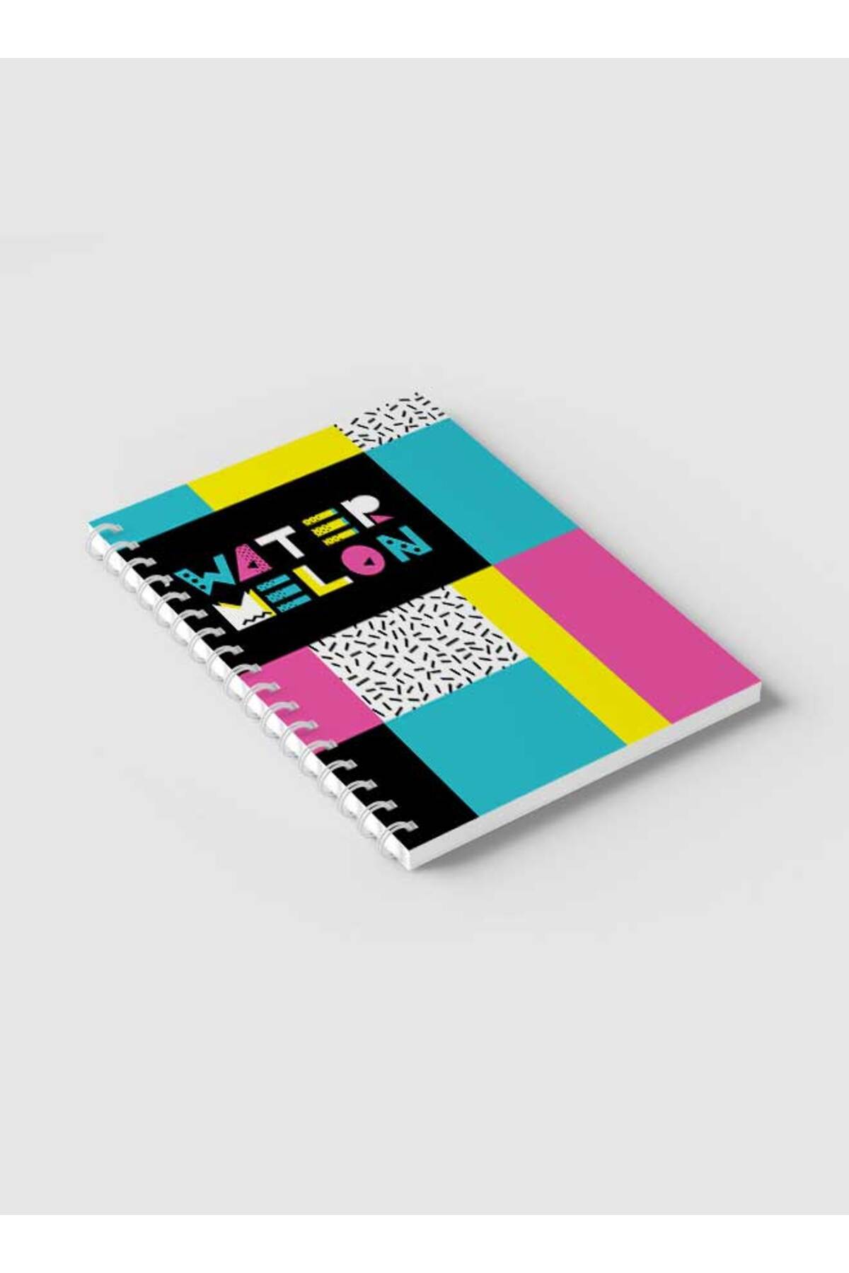 LOWHA-Spiral Notebook with Front and Back Hard Covers Featuring Retro Watermelon Text Design 2