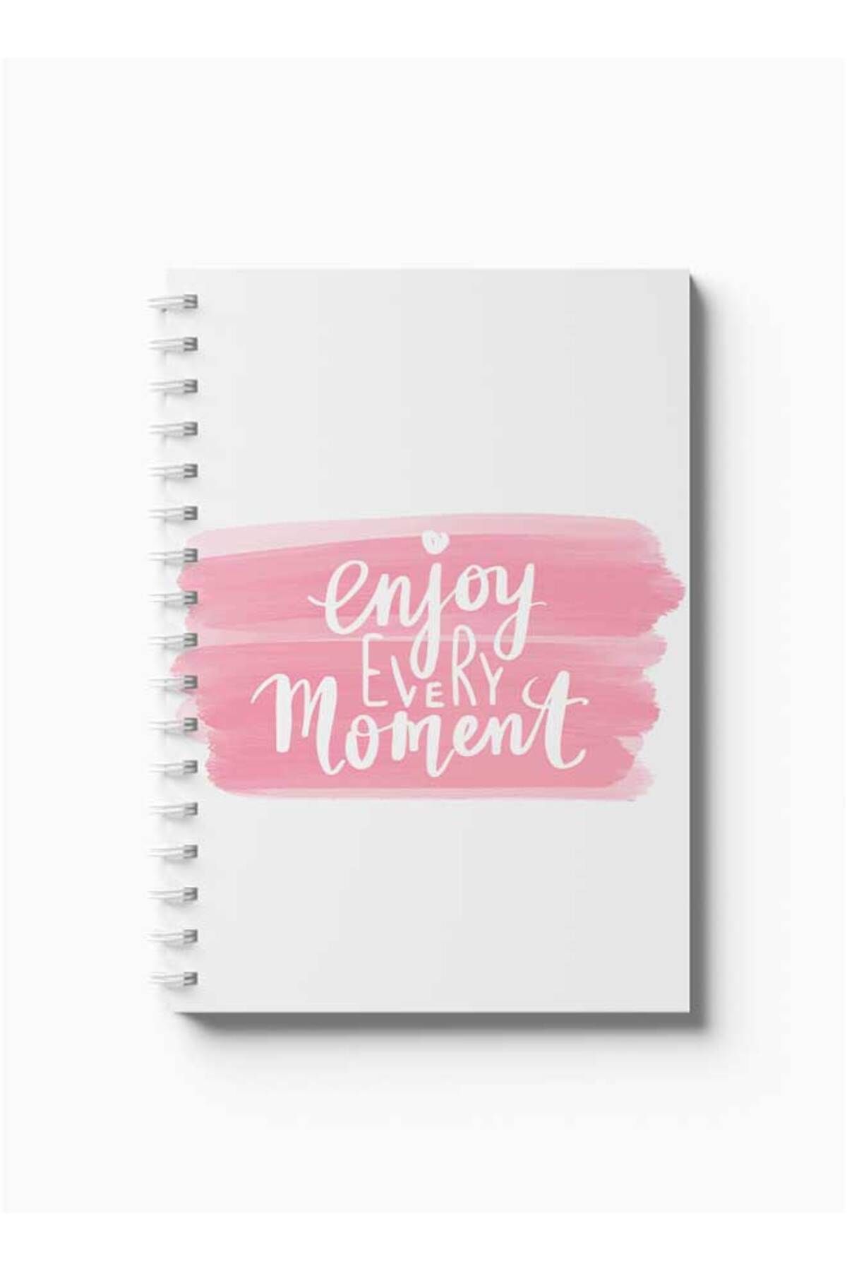 LOWHA-Spiral Notebook with Front and Back Hard Covers Featuring Enjoy Every Moment Design 5