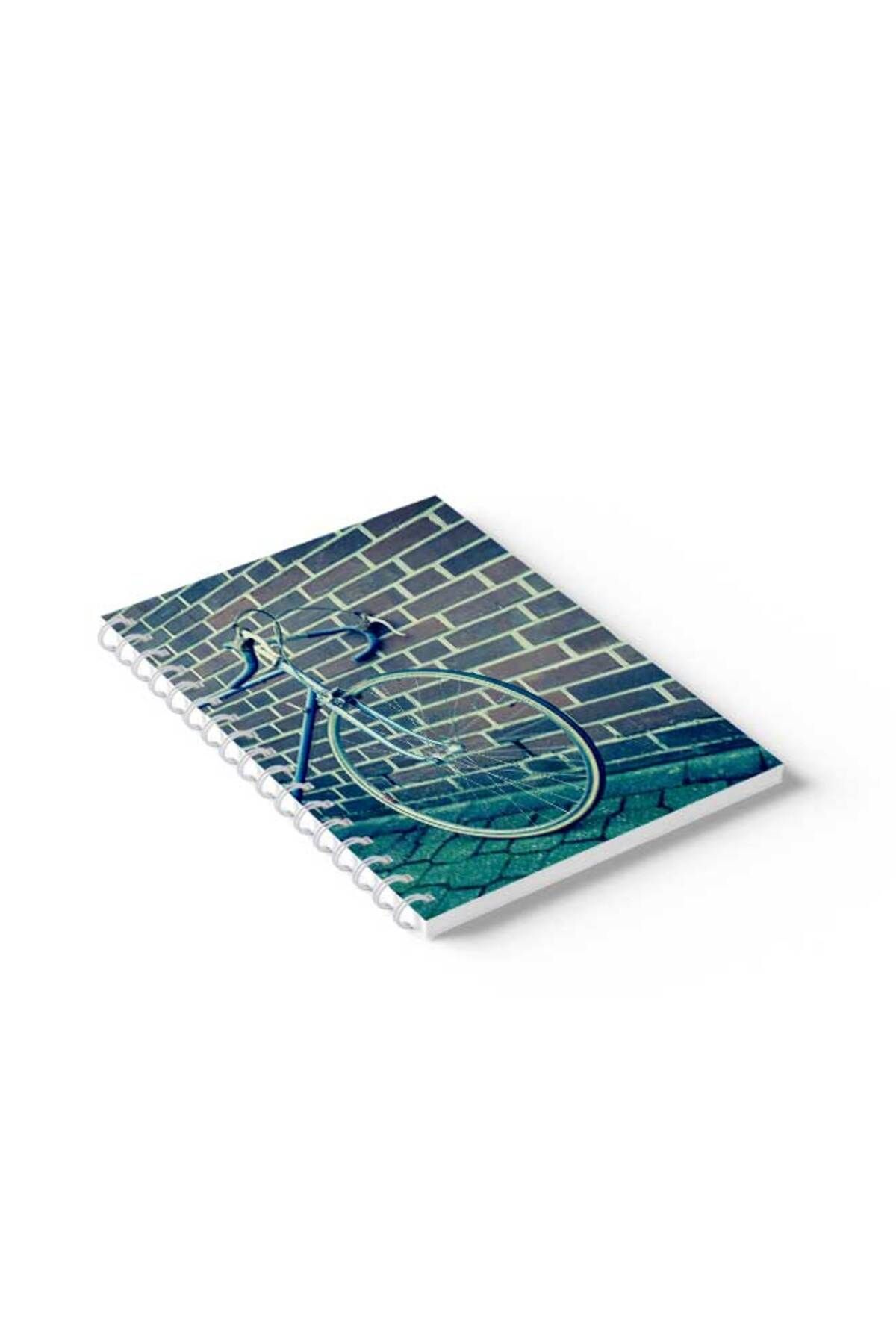 LOWHA-Spiral Notebook with Front and Back Hard Covers Featuring Bicycle Design 2