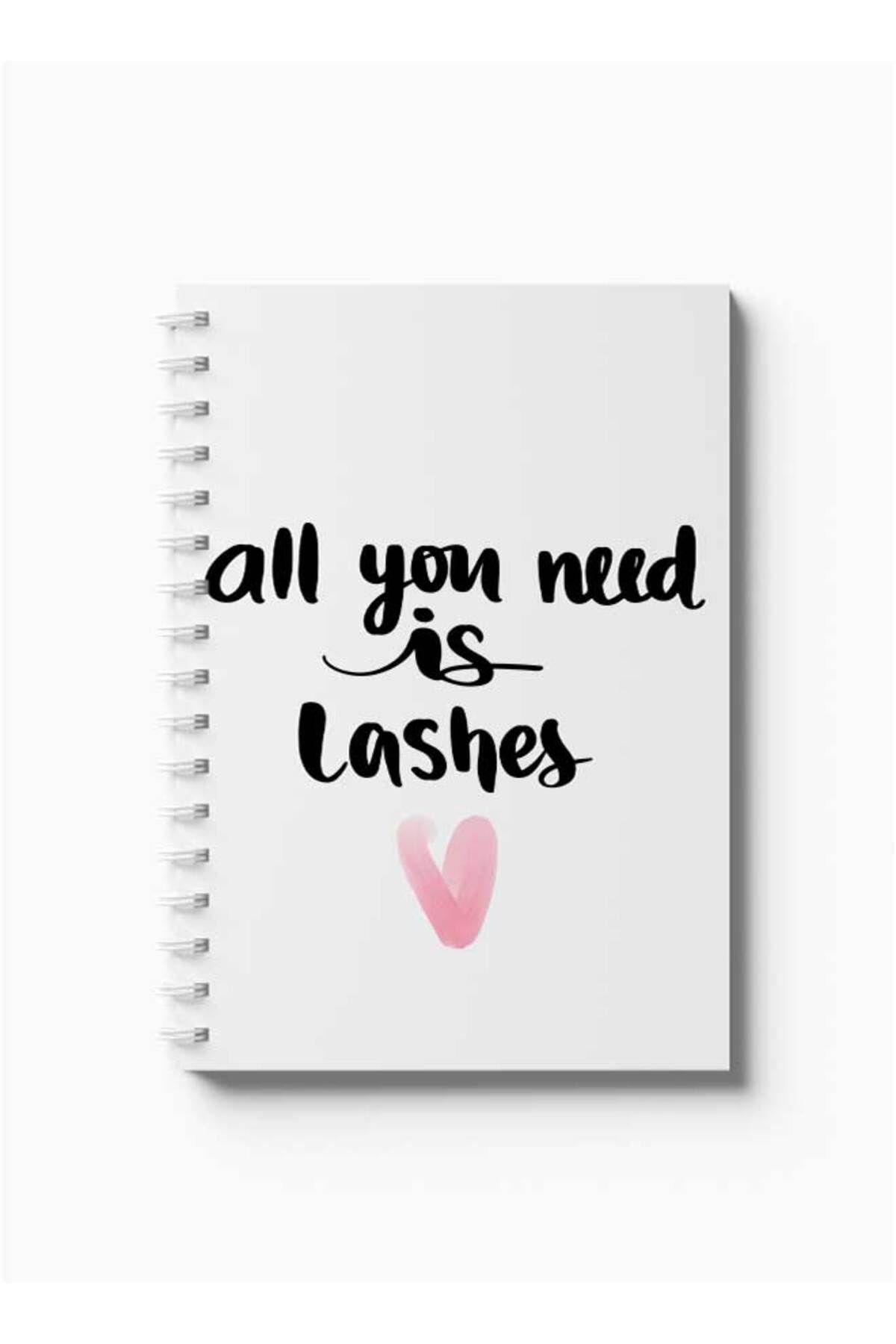 LOWHA-Spiral Notebook with Front and Back Hard Covers Featuring All You Need Is Lashes Design 5