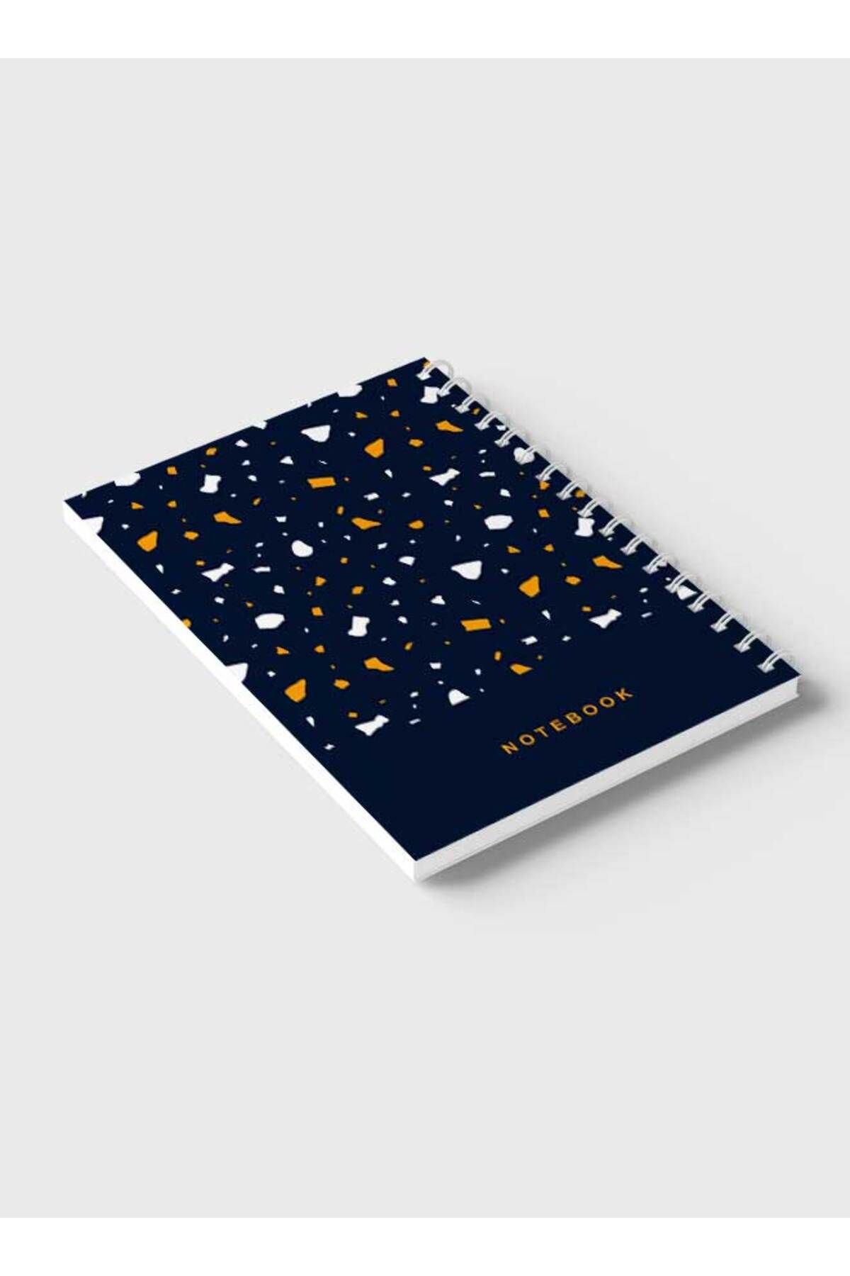 LOWHA-Spiral Notebook with Front and Back Hard Covers Featuring Terrazzo Style Design 6