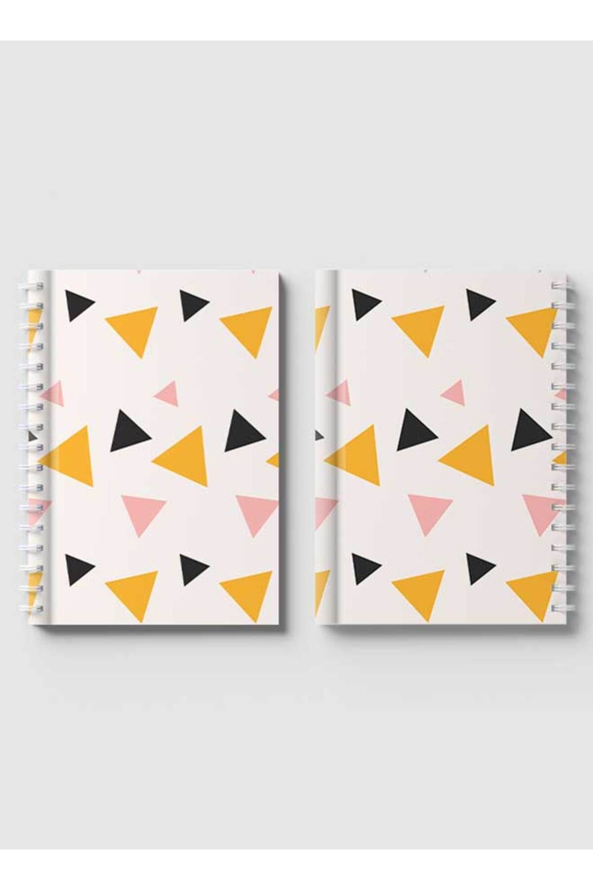 LOWHA-Spiral Notebook with Front and Back Hard Covers Featuring Memphis Abstract Shapes Design 4