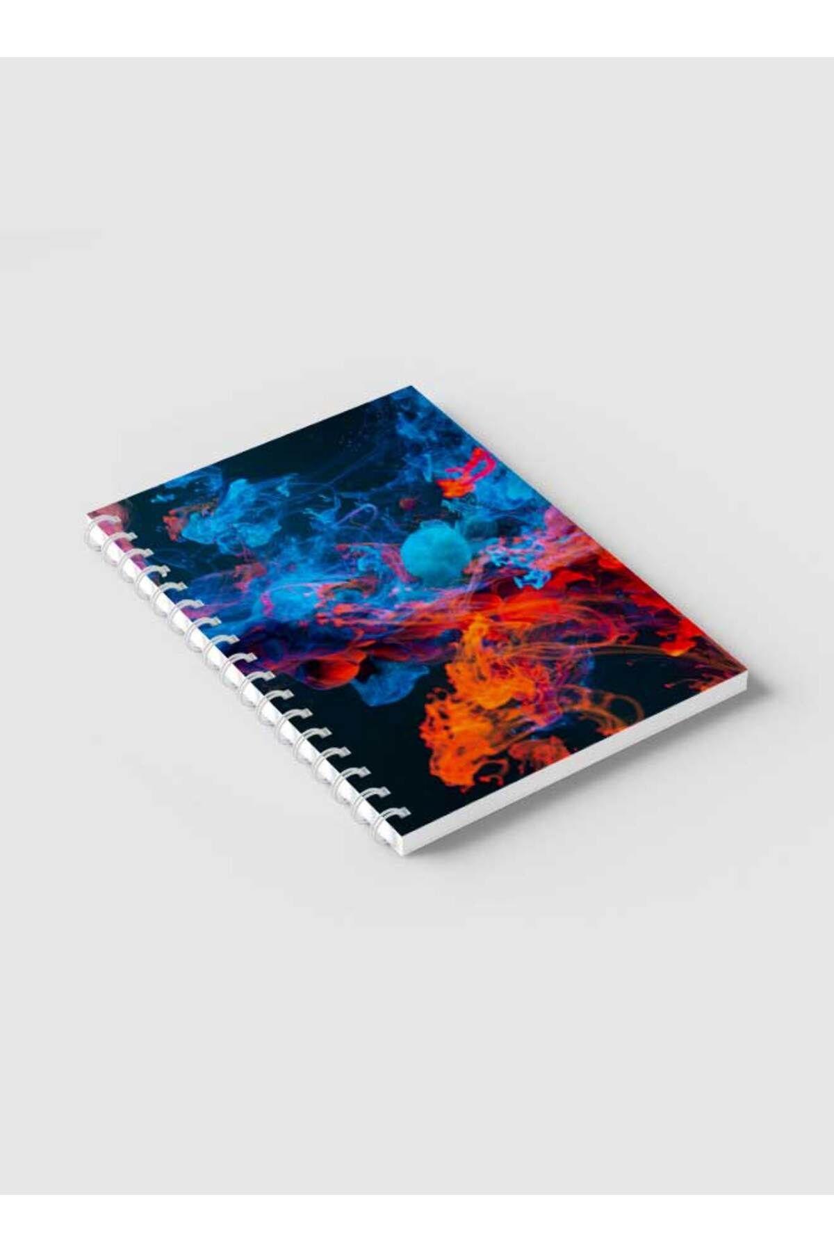LOWHA-Spiral Notebook with Front and Back Hard Covers Featuring Abstract Colored Smokes Design 2