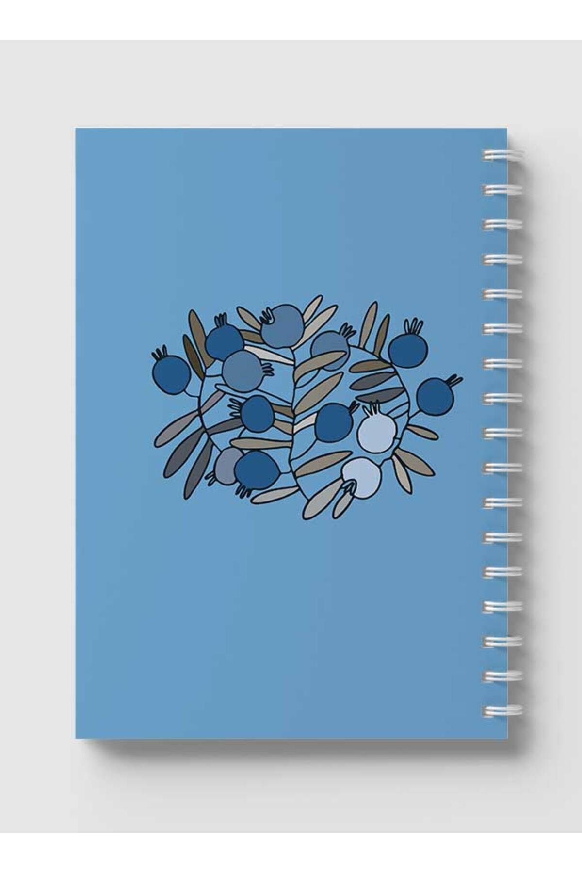 LOWHA-Spiral Notebook with Front and Back Hard Covers Featuring Pomegranates Branches Drawing Design 5