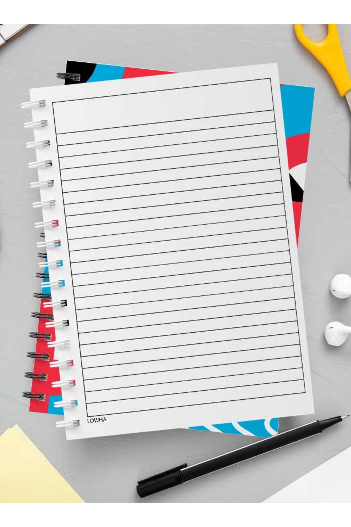 LOWHA-Spiral Notebook with Front and Back Hard Covers Featuring Graphic Geometric Circles Design 3