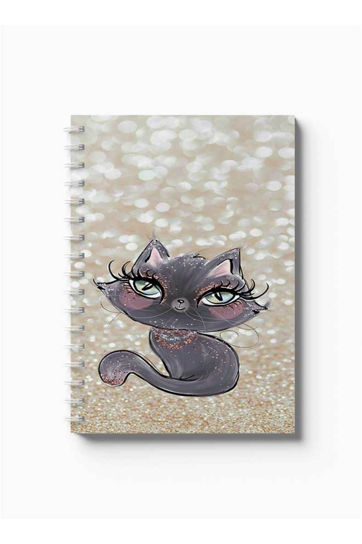 LOWHA-Spiral Notebook with Front and Back Hard Covers Featuring Cat Design 5