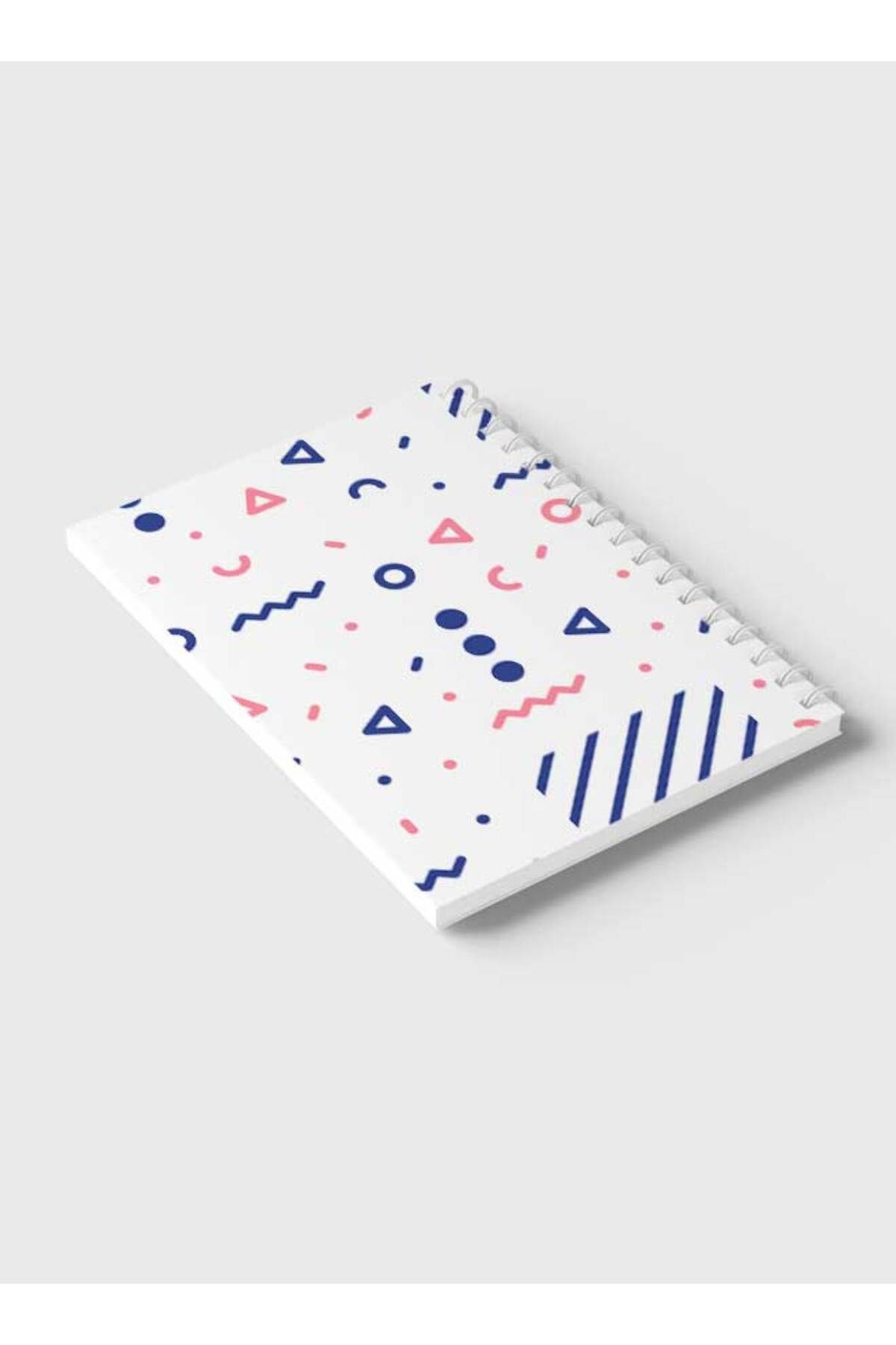 LOWHA-Spiral Notebook with Front and Back Hard Covers Featuring Modern Mix Shapes Design 6