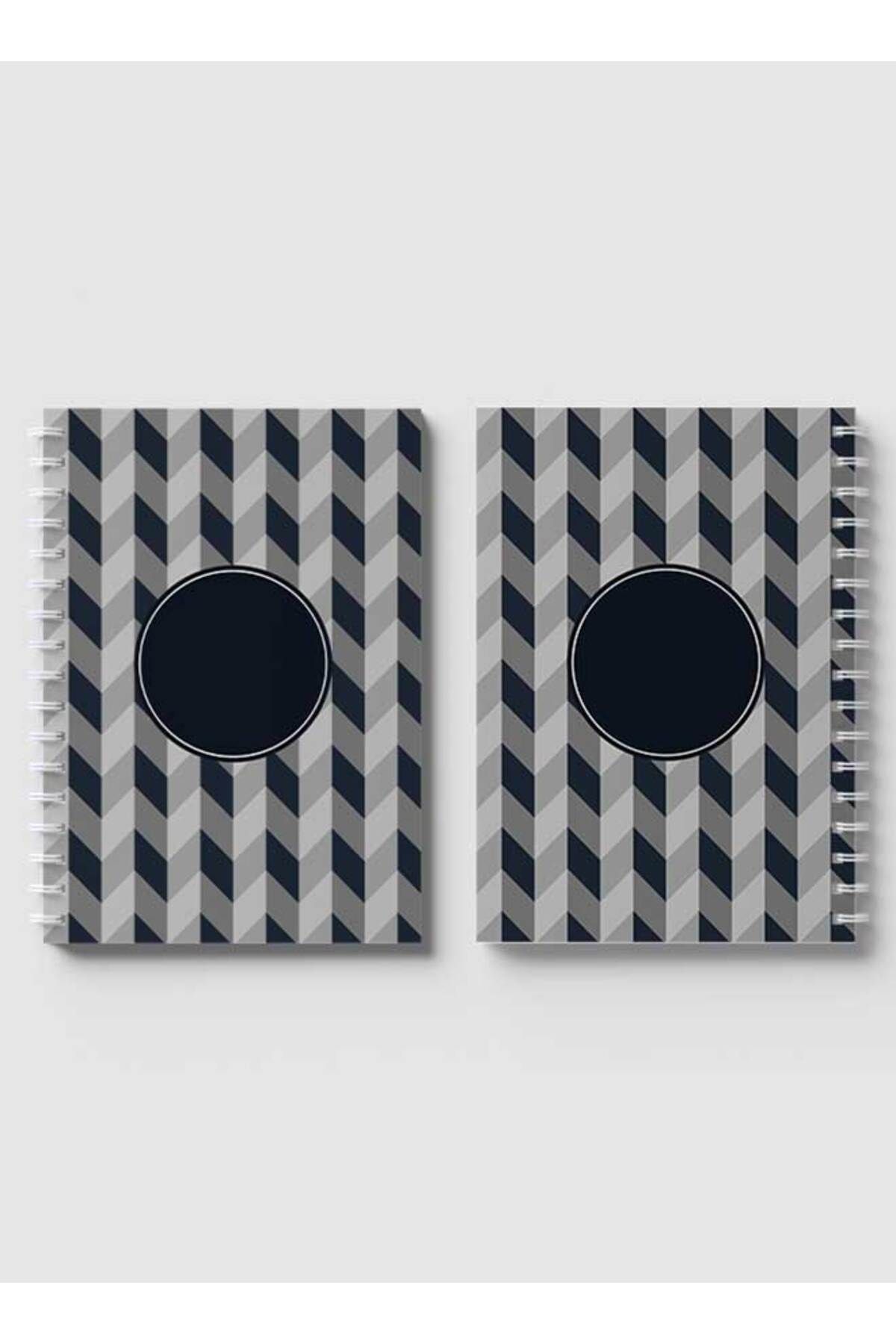 LOWHA-Spiral Notebook with Front and Back Hard Covers Featuring Polygonal Style Design 4
