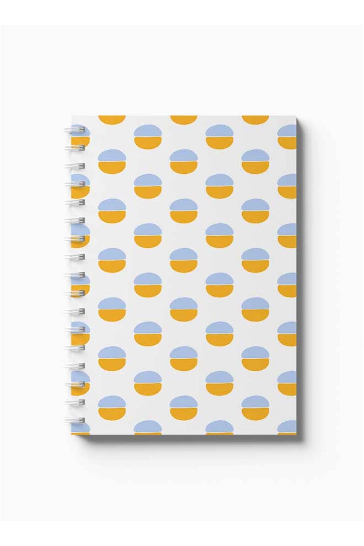 LOWHA-Spiral Notebook with Front and Back Hard Covers Featuring Circles Design 5