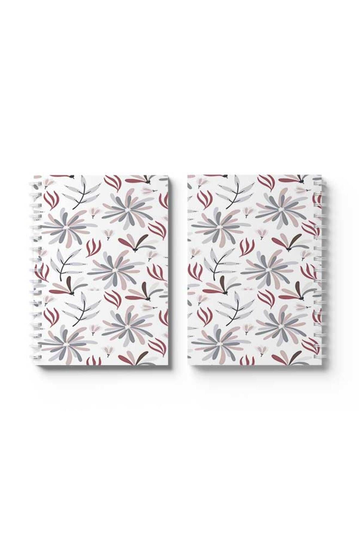 LOWHA-Spiral Notebook with Front and Back Hard Covers Featuring Floral Pattern Design 4
