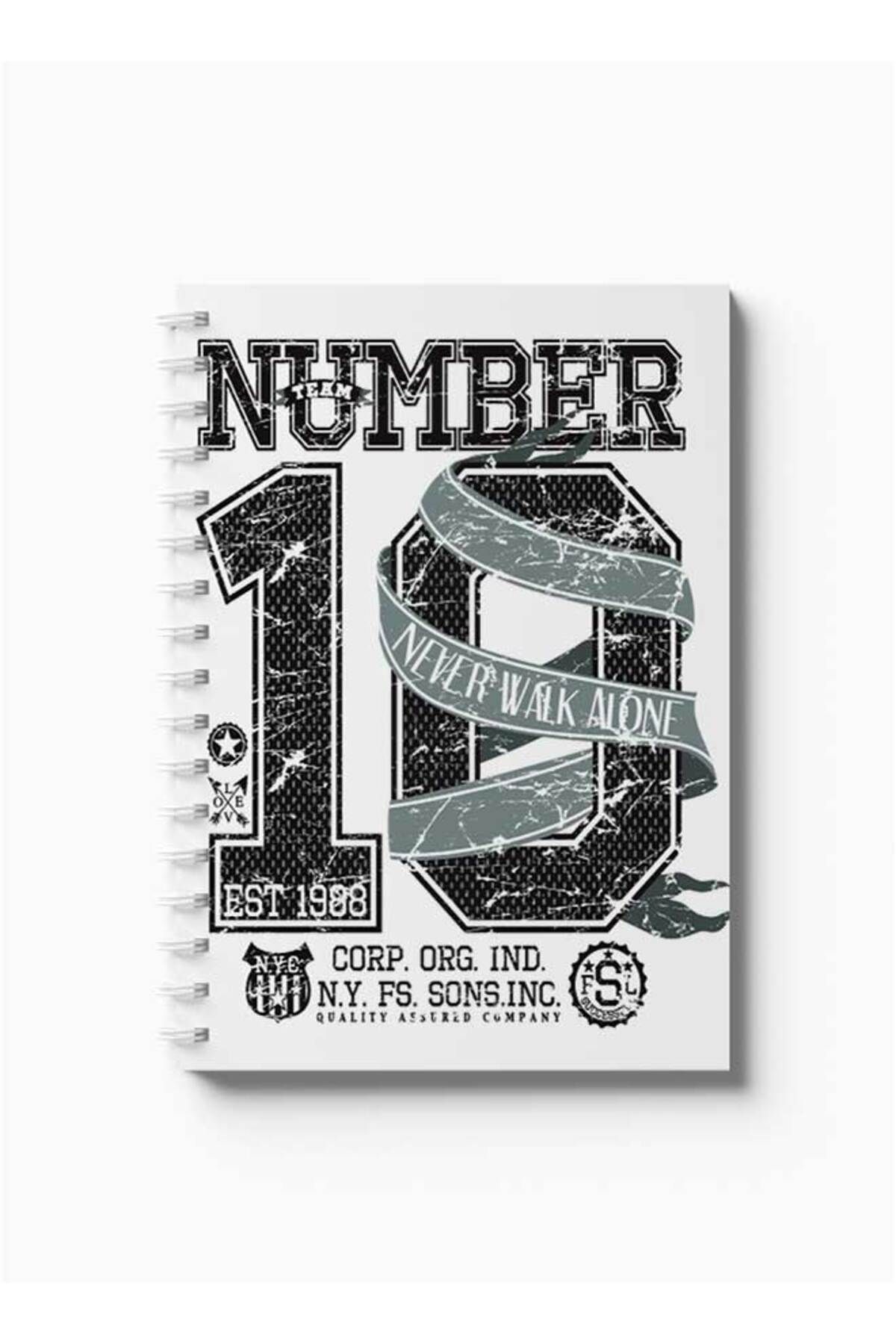 LOWHA-Spiral Notebook with Front and Back Hard Covers Featuring Never Walk Alone Design 5