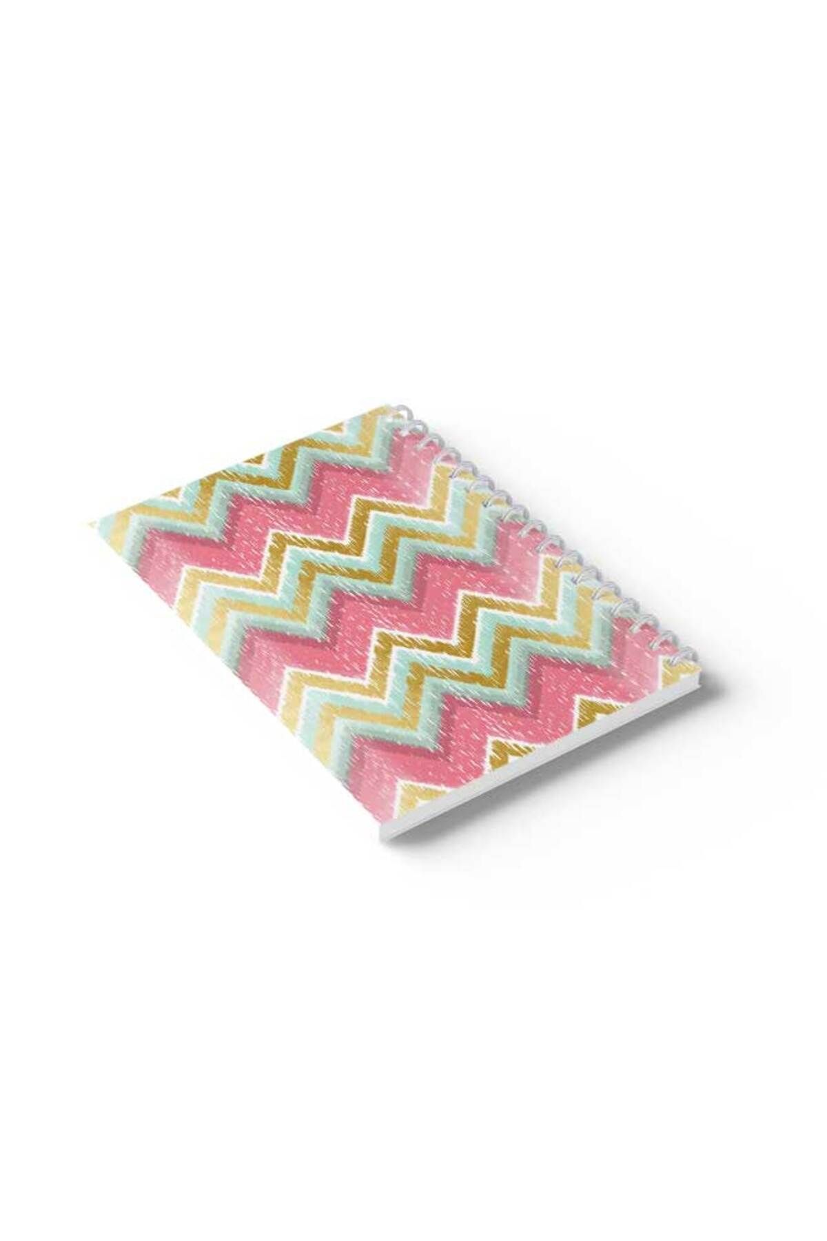 LOWHA-Spiral Notebook with Front and Back Hard Covers Featuring Zig Zag Design 6