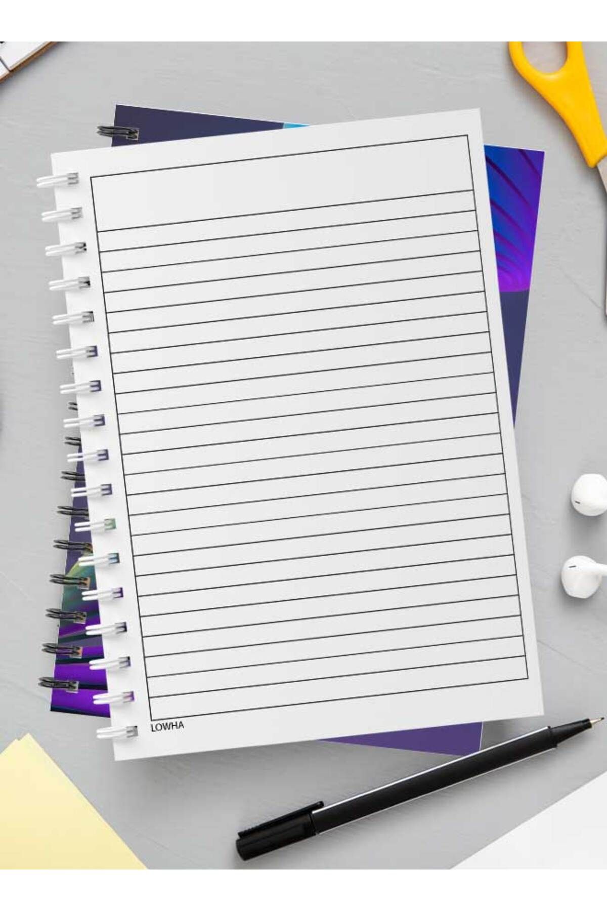 LOWHA-Spiral Notebook with Front and Back Hard Covers Featuring Spiral Stack Design 3