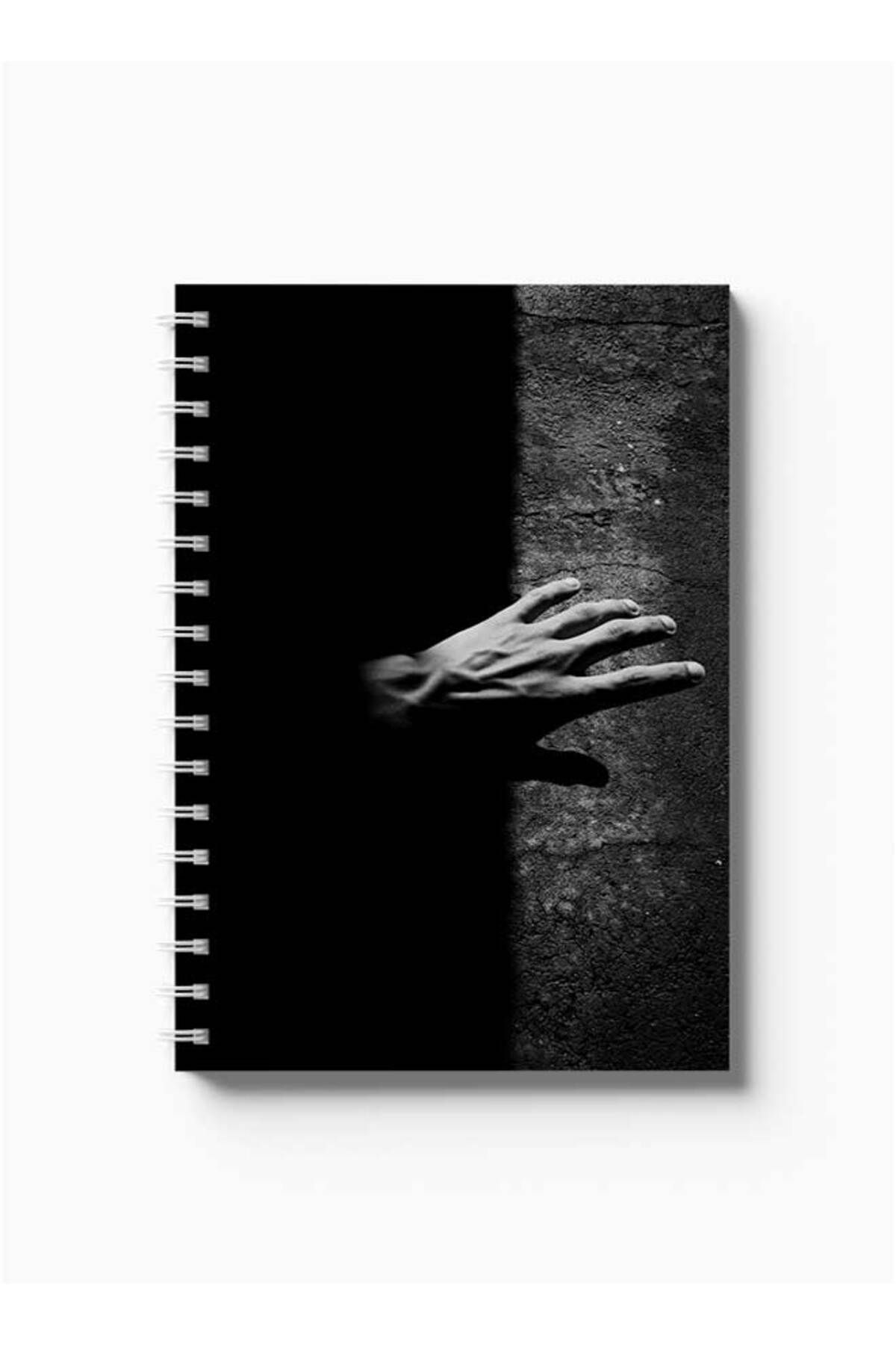 LOWHA-Spiral Notebook with Front and Back Hard Covers Featuring Hand Design 5