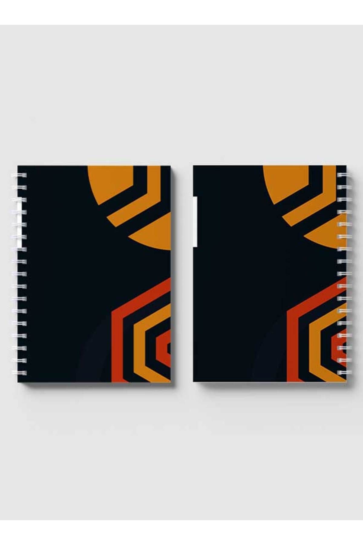 LOWHA-Spiral Notebook with Front and Back Hard Covers Featuring Modern Colored Shapes Design 4