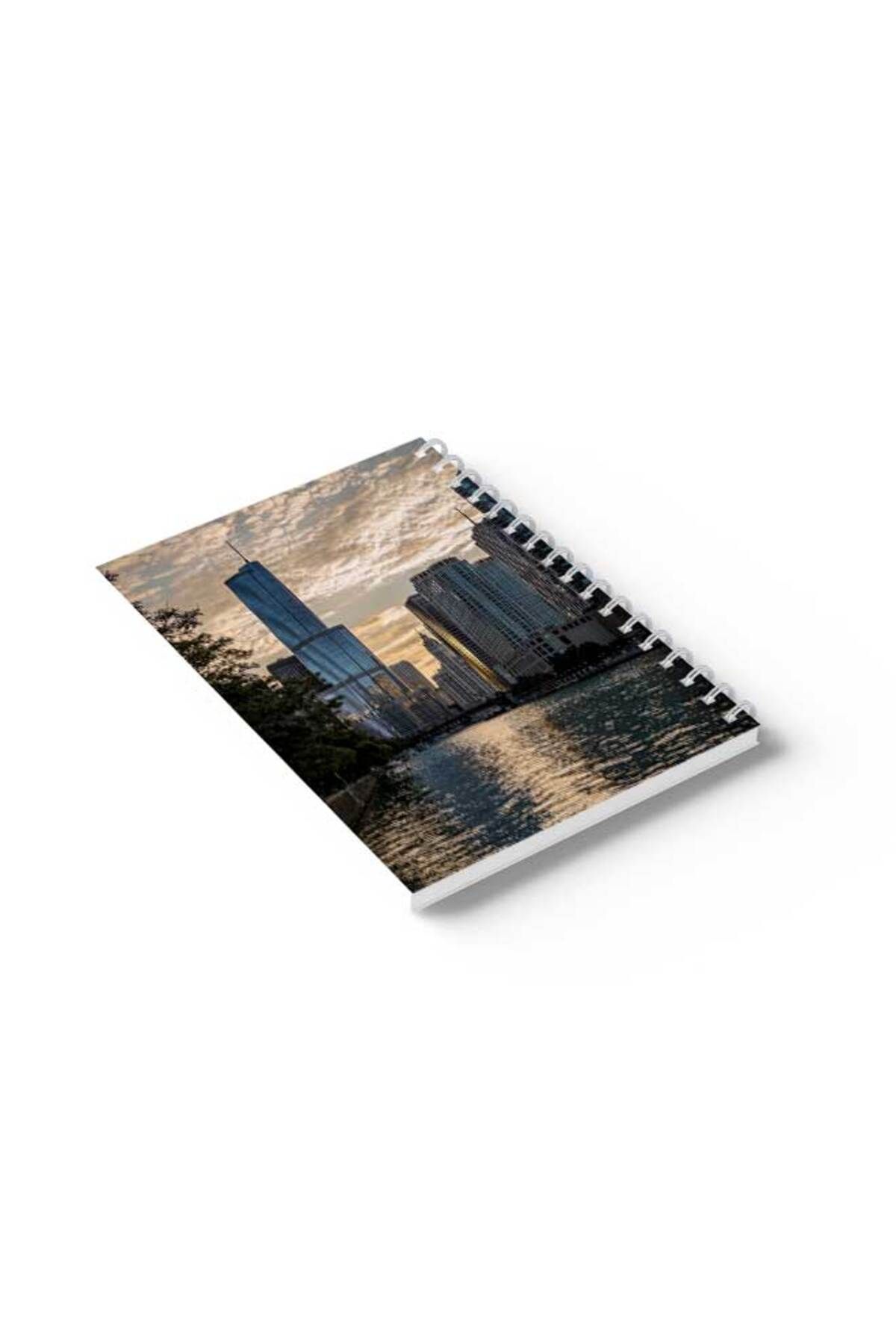 LOWHA-Spiral Notebook with Front and Back Hard Covers Featuring Part of the City Design 6